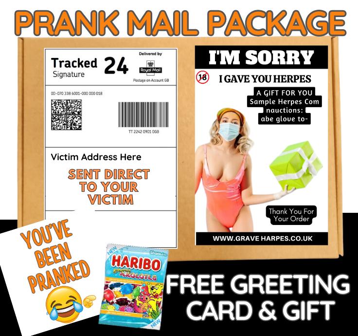 I'm Sorry I Gave You Herpes Prank Mail Package – Funny Prank Gift with Greeting Card-Herpes Prank Mail Package