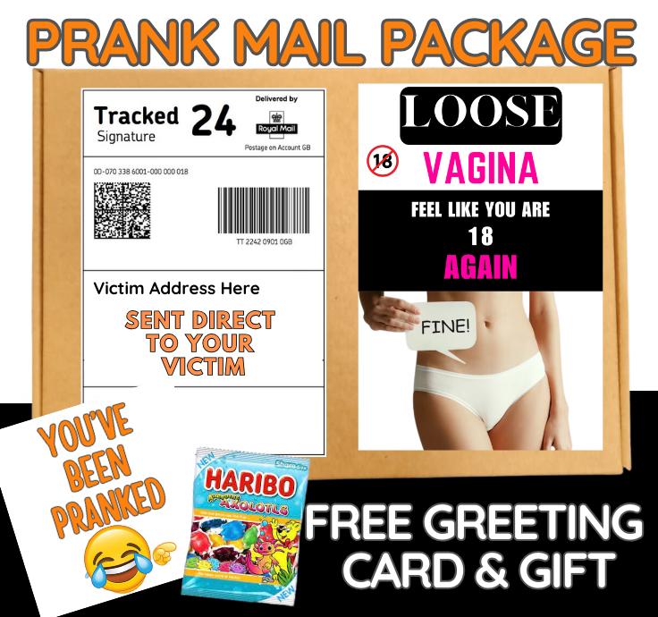 Funny 'Loose Vagina' Prank Mail Package: Gag Gift with Candy & Card