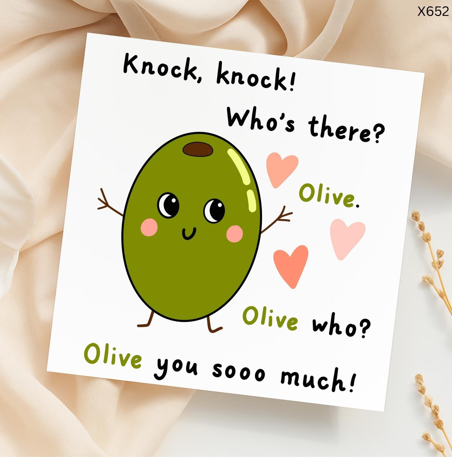 Olive You Birthday Card: Funny Humor Greeting Card