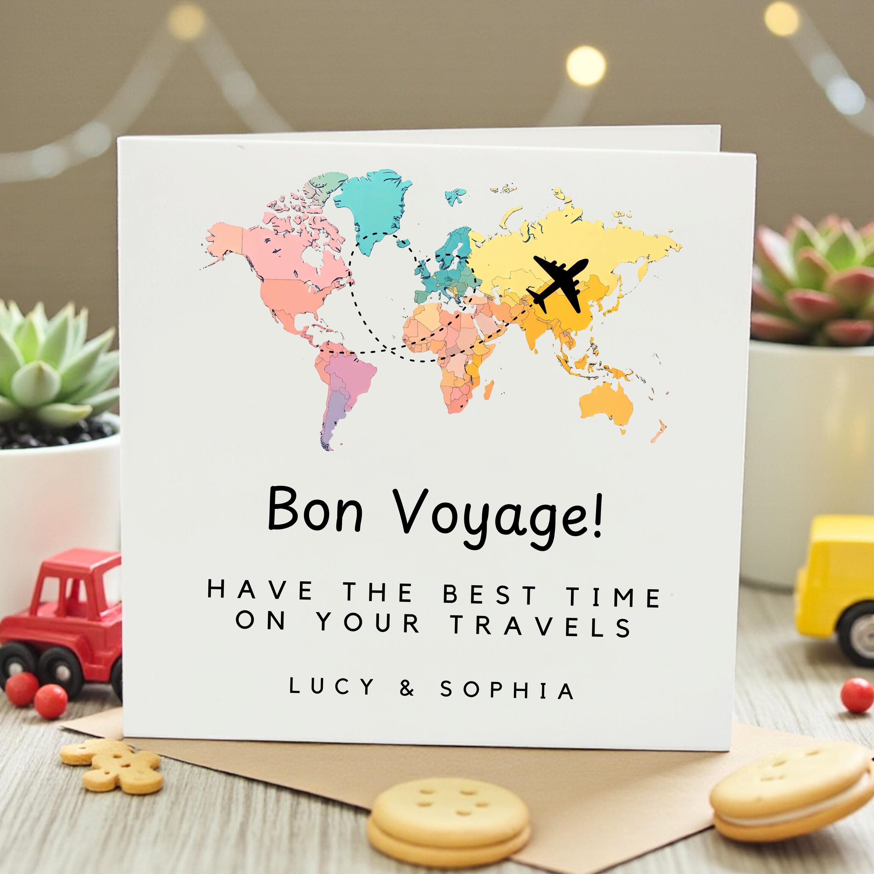 Personalized Bon Voyage Card | Have the Best Time on Your Travels | Custom Travel Gift  | Adventure Awaits