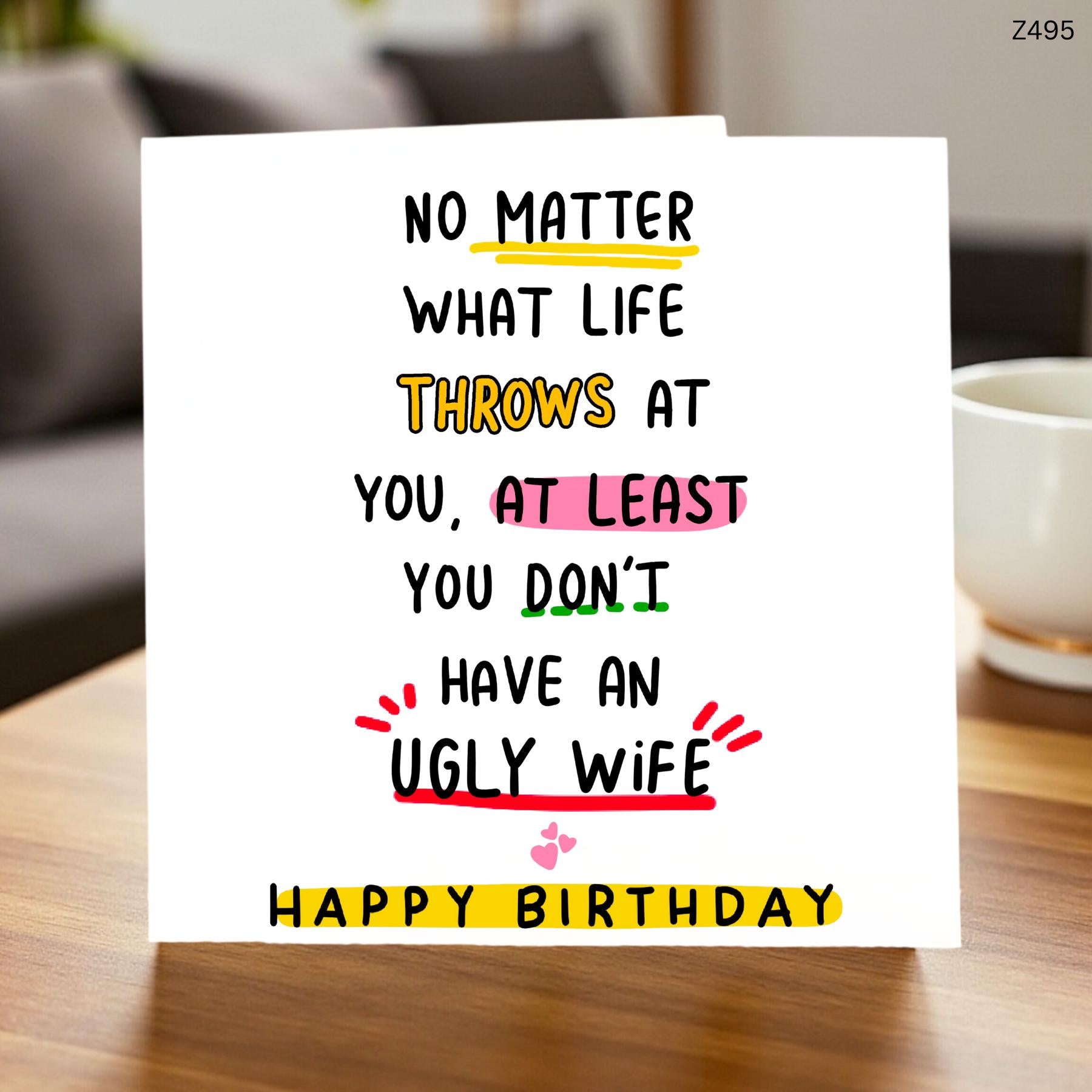Funny Birthday Card for Husband Cheeky Wife Card Rude Humour Birthday Card from Wife Adult Joke Card 6x6 UK