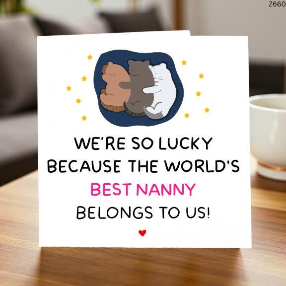 Best Nanny Card, Nanny Appreciation Card, Funny Nanny Card, Cute Nanny Gift, Personalized Nanny Card, Mother's Day Nanny Gift"