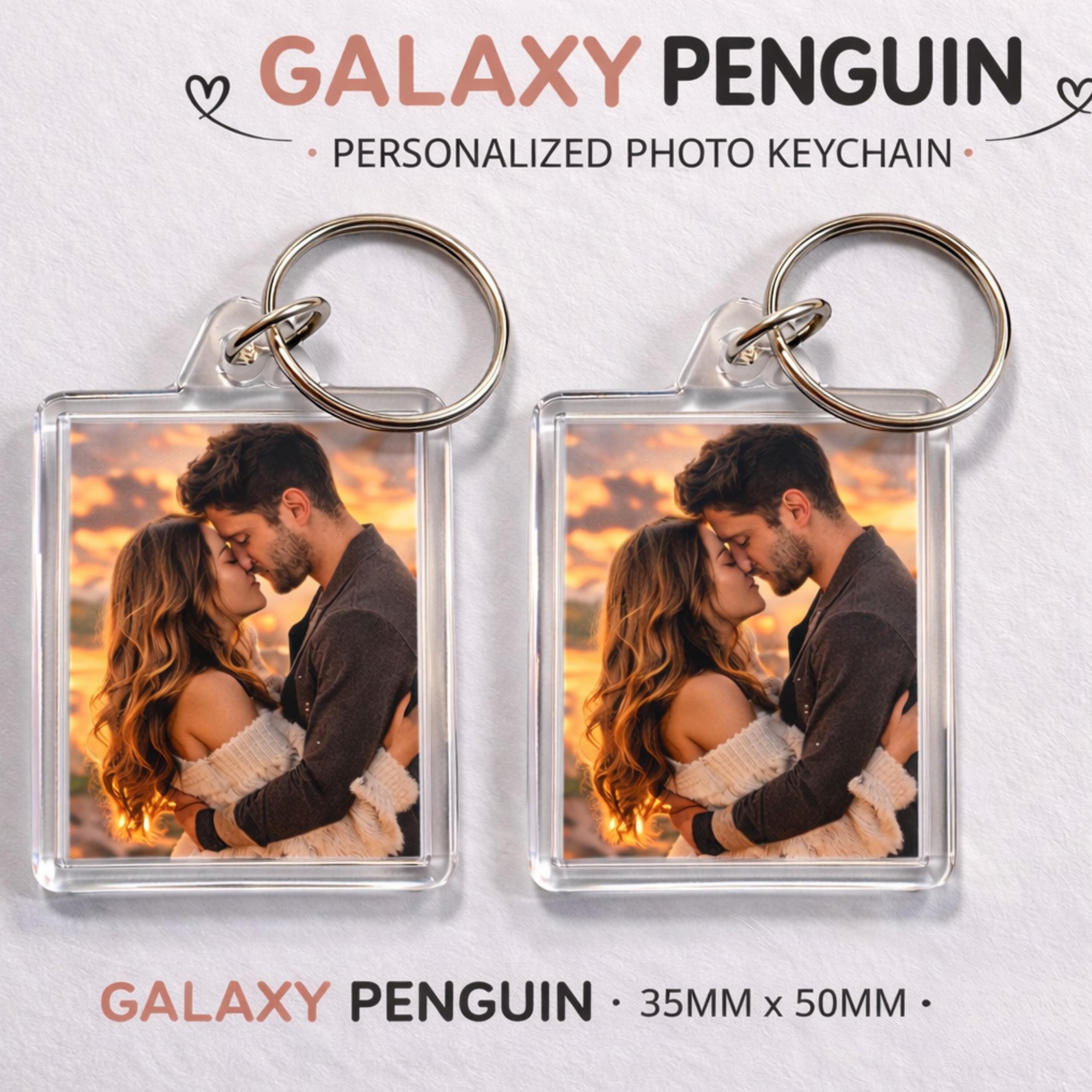 Personalized Photo Keychain, Custom Picture Keyring, Double Sided Acrylic Keychain, Anniversary Gift for Boyfriend, Memorial Photo Gift