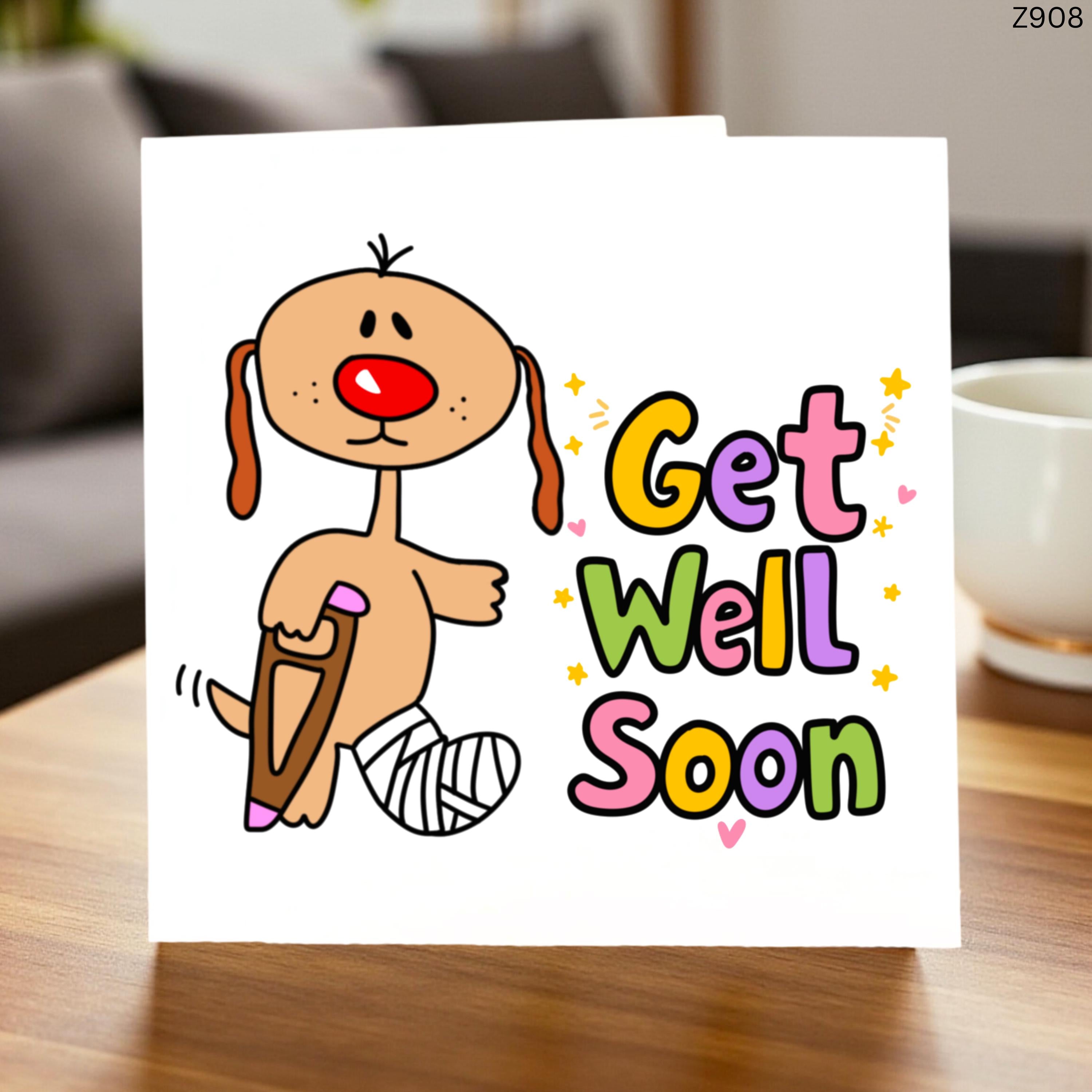 Get Well Soon Card, Cute Dog Greeting Card, Funny Get Well Card, Humorous Card for Sick Friend, Get Well Gift, Cheer Up Card