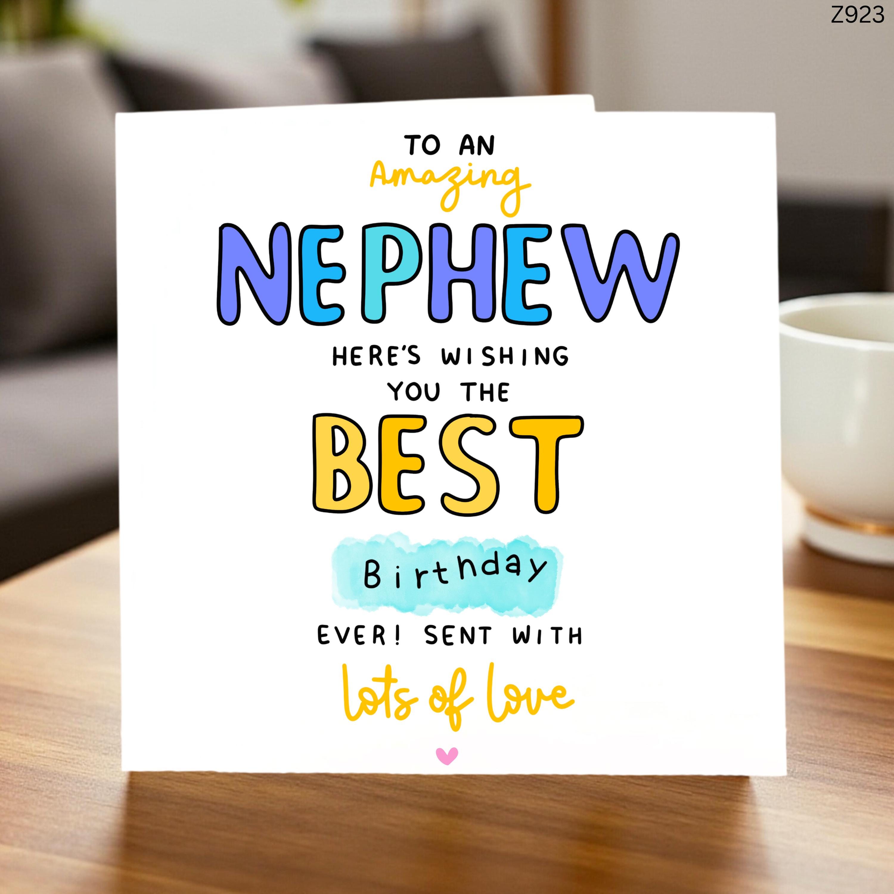 Amazing Nephew Birthday Card, Fun Colorful Design, Happy Birthday Greeting, Cute Kids Card, Boy Birthday Card