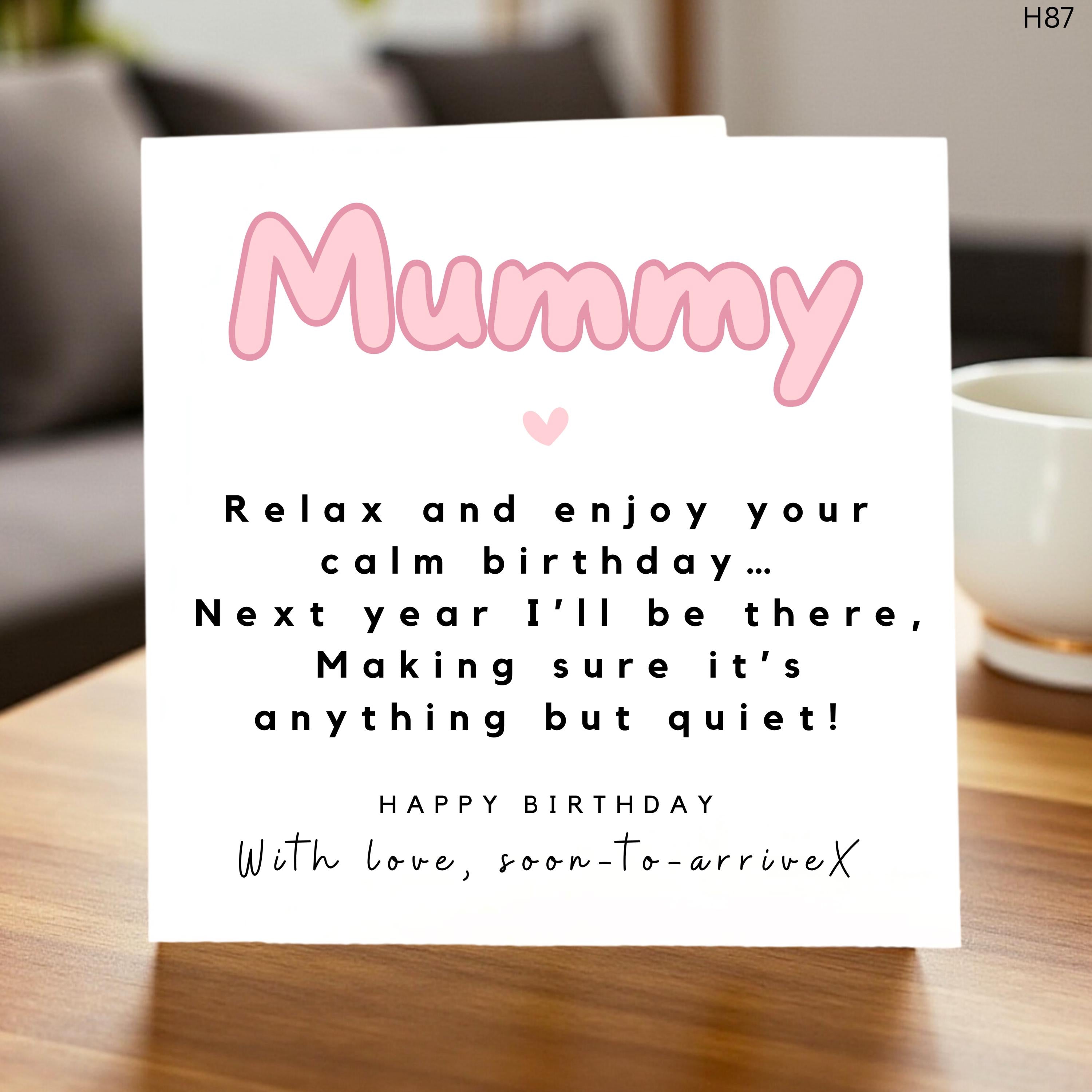 Mummy to be Birthday Card - Happy Birthday Mummy love from the bump - Mum to be Birthday Card Expectant Mum Birthday Card To Mummy 6x6