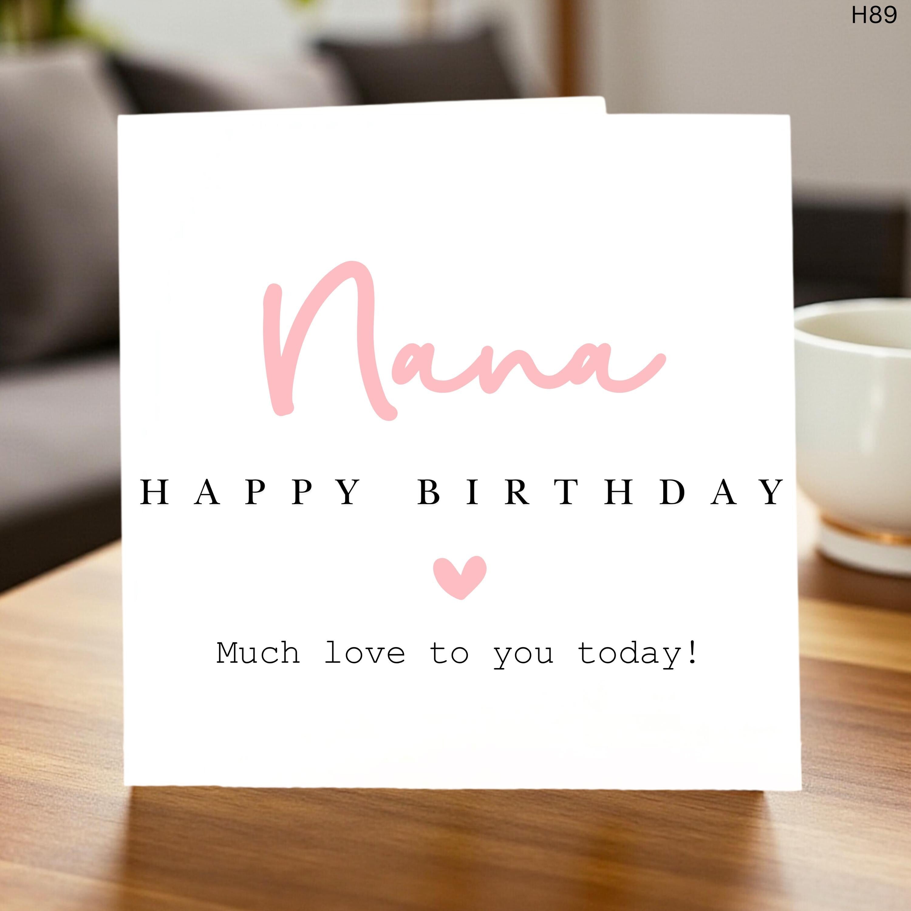 Personalised Nana Birthday Card Custom Name Card Special Grandma Birthday Card Heartfelt Message Card Gift for Grandmother