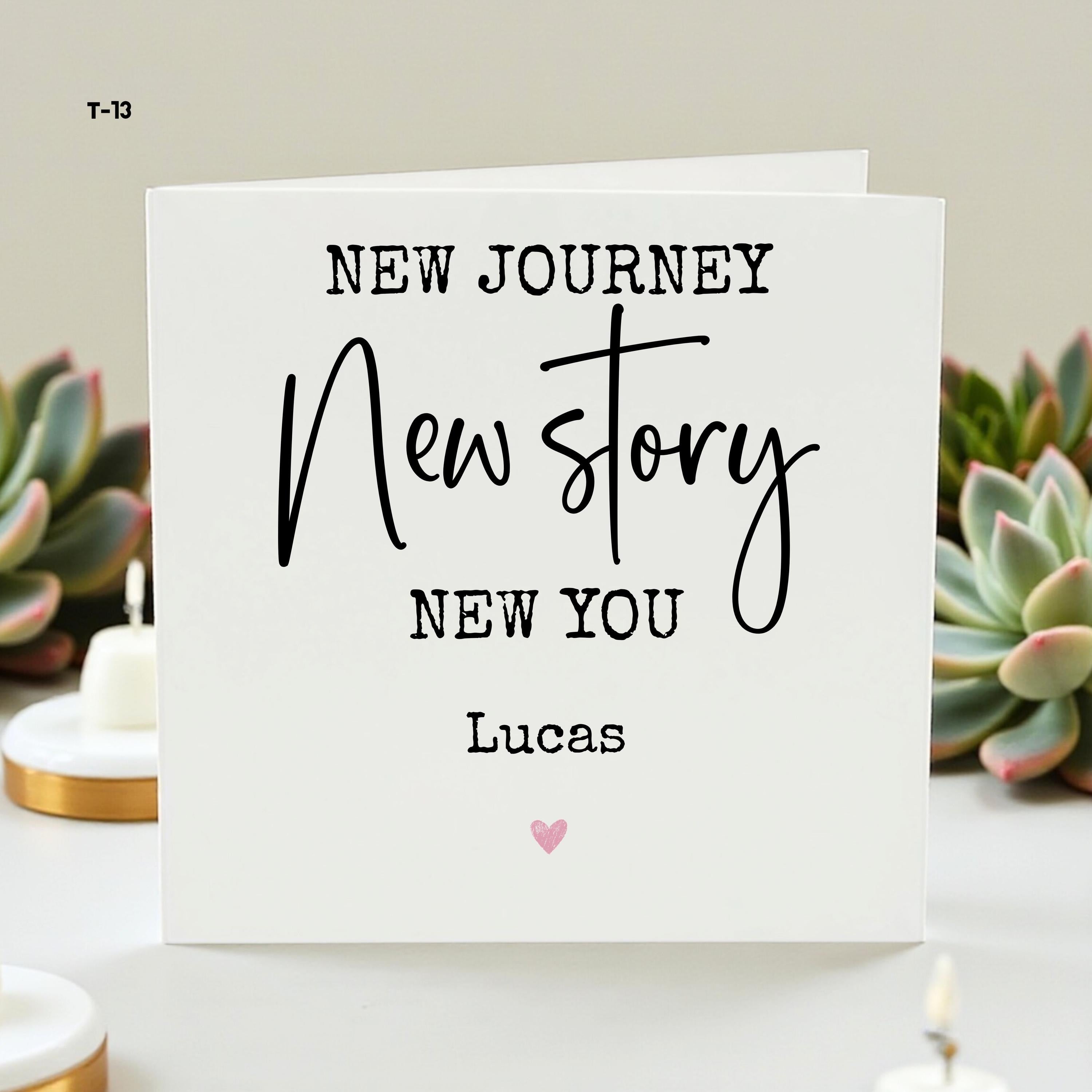 New Adventure Card, Personalised Leaving Job Card, Good Luck New Job Card, Custom Name Card for Colleague, Work Farewell Card 6x6