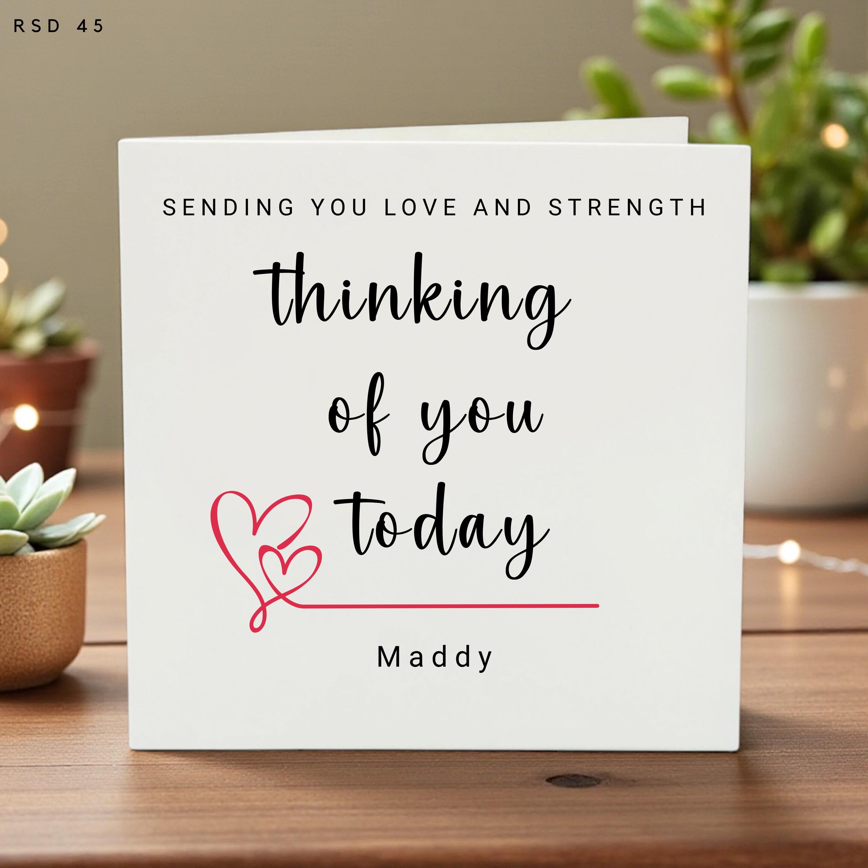 Personalized Thinking of You Card Custom Name Card Comfort Note Sending Love Encouragement Card Sympathy or Support Greeting Card