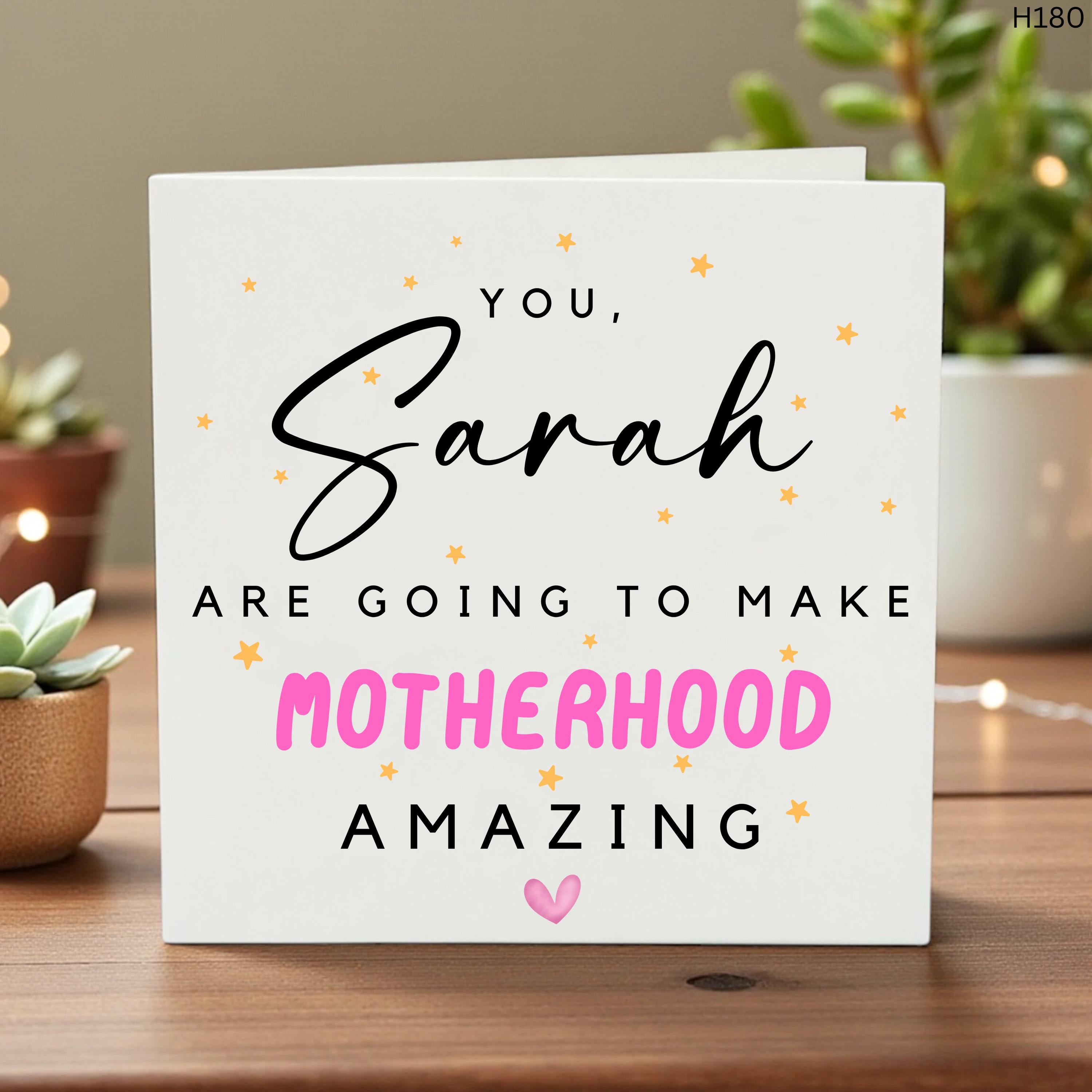 Personalised Motherhood Congratulations Card, Custom Name, New Mom Gift, You’re Going To Make Motherhood Amazing, Pregnancy Greeting