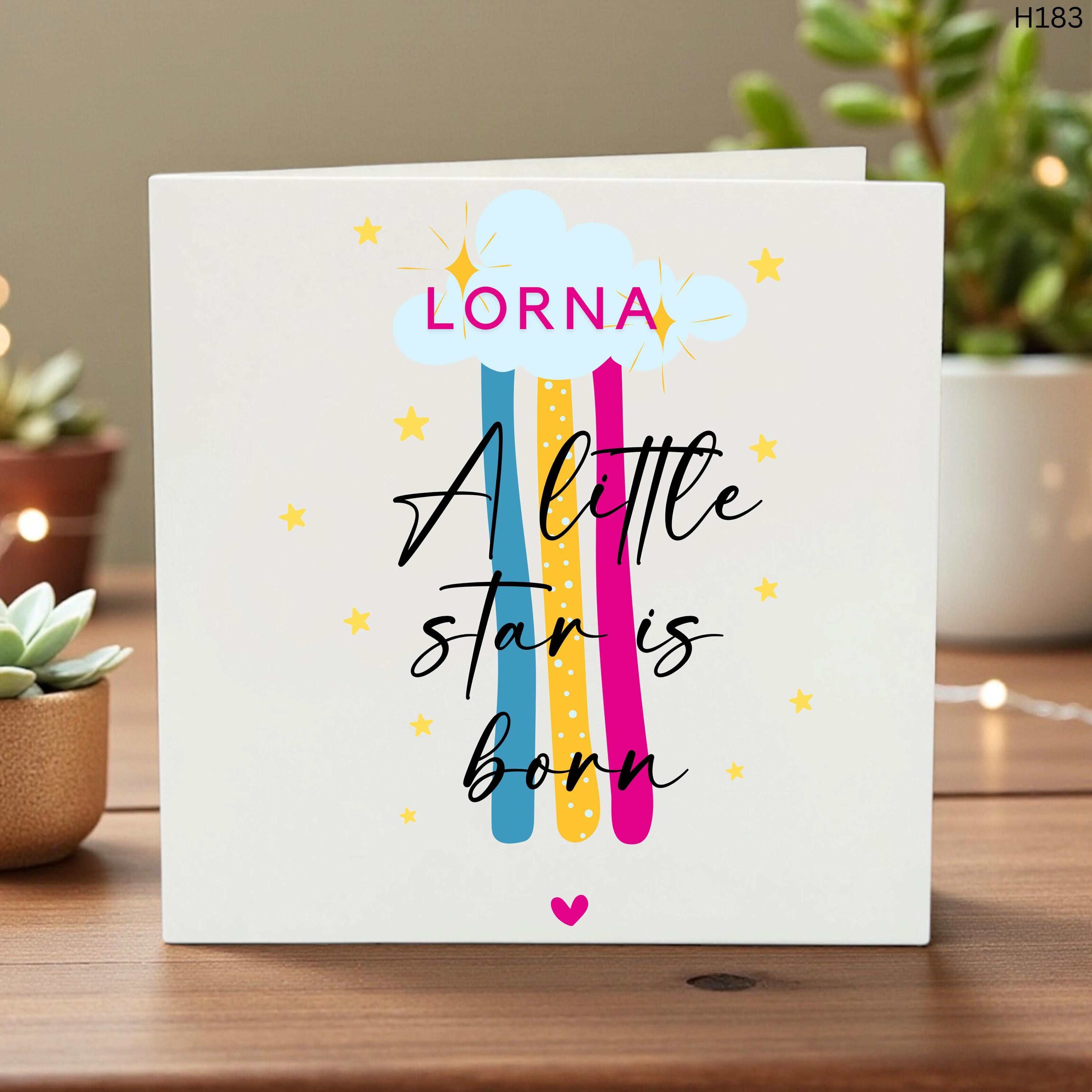 Hello Baby Girl card-Greeting Card - Baby Shower Card-Personalized Baby Girl Card – Custom Newborn Greeting Card