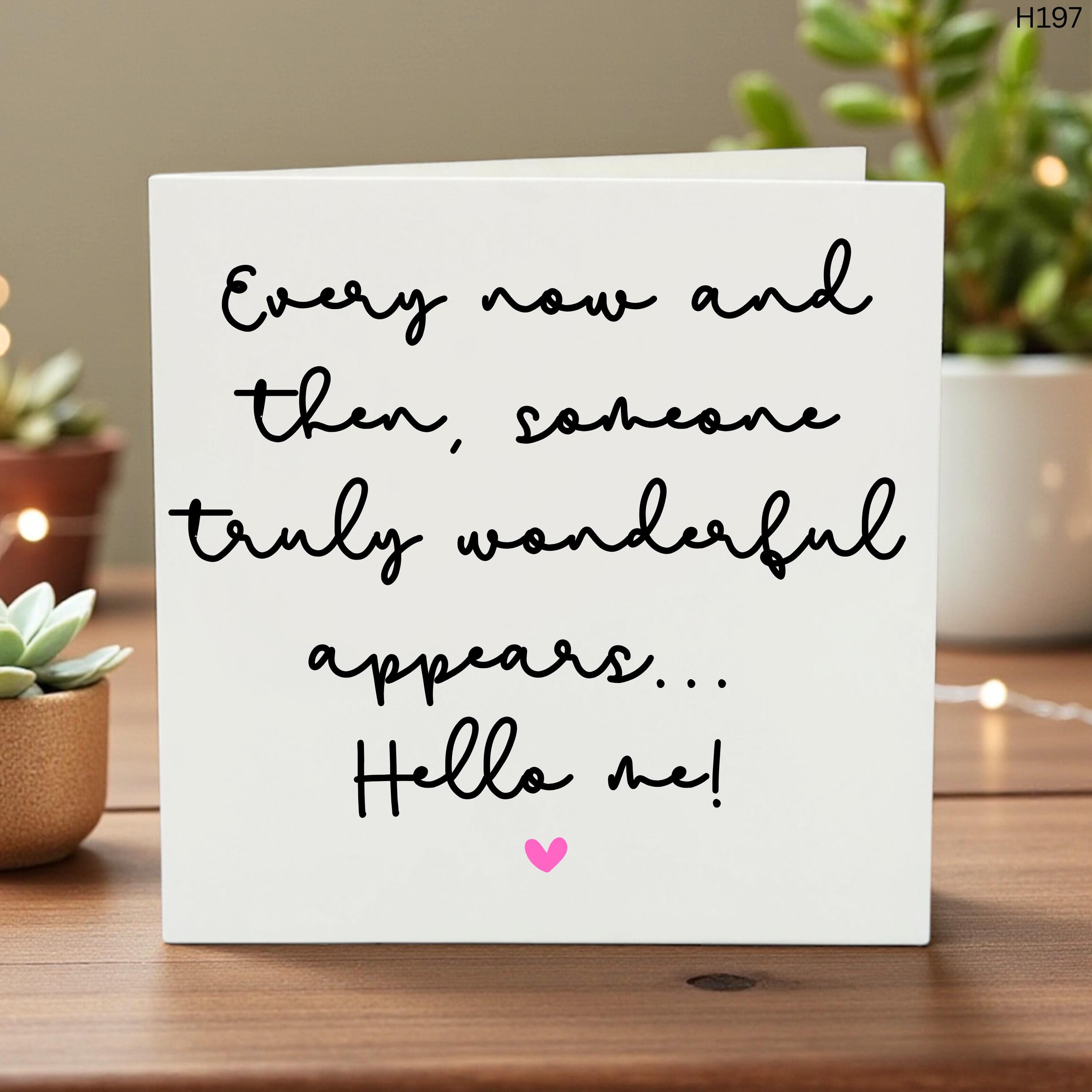 Funny Encouragement Card, Inspirational Greeting, Self Love Card, Motivational Note, Hello Me, Positive Message, Unique Card Gift
