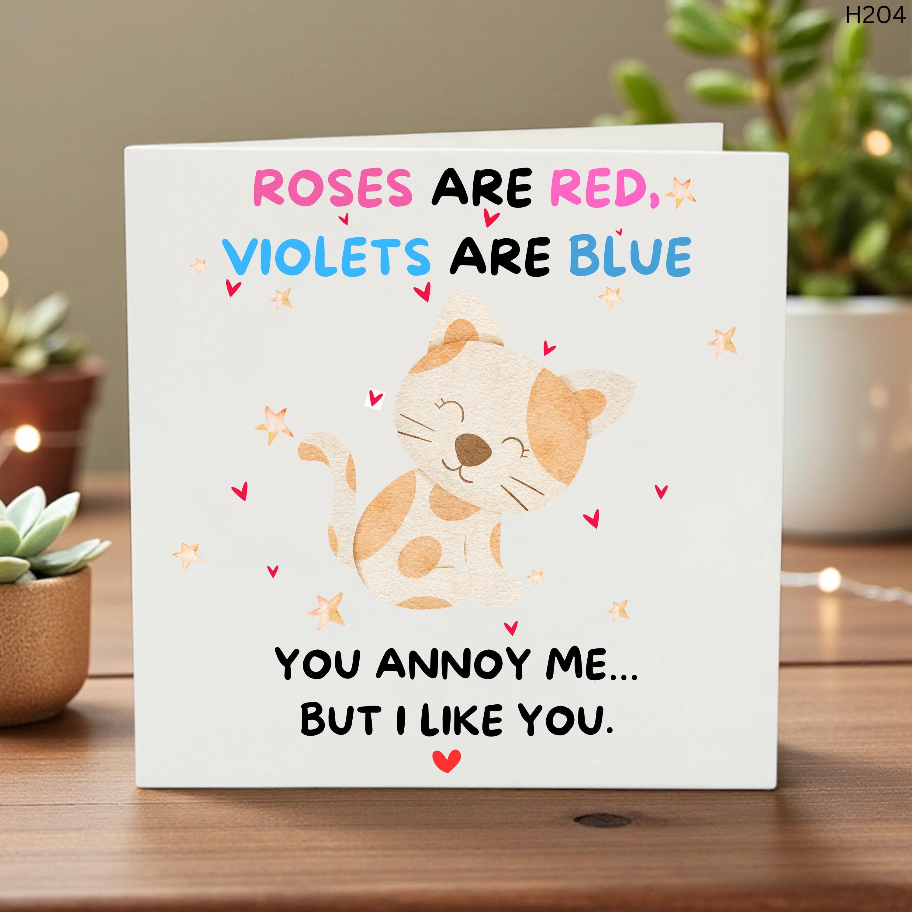 Funny Cat Anniversary Card, Cute Cat Love Card, Romantic Humour Card for Partner, Boyfriend, Girlfriend, Wife, Husband