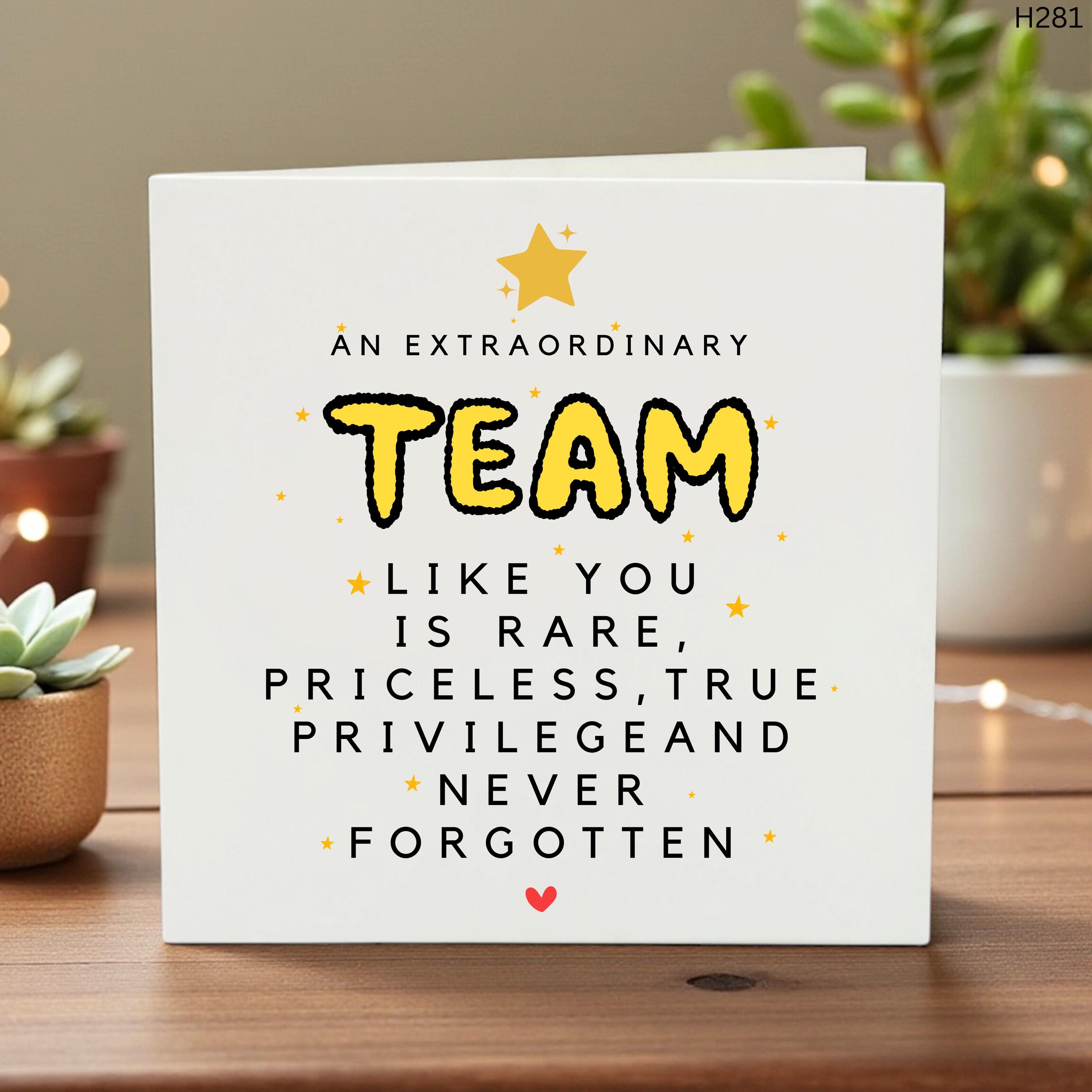 Team Appreciation Card, Office Goodbye or Thank You, Employee Recognition Card, Colleague Gift, Work Team Thank You Card