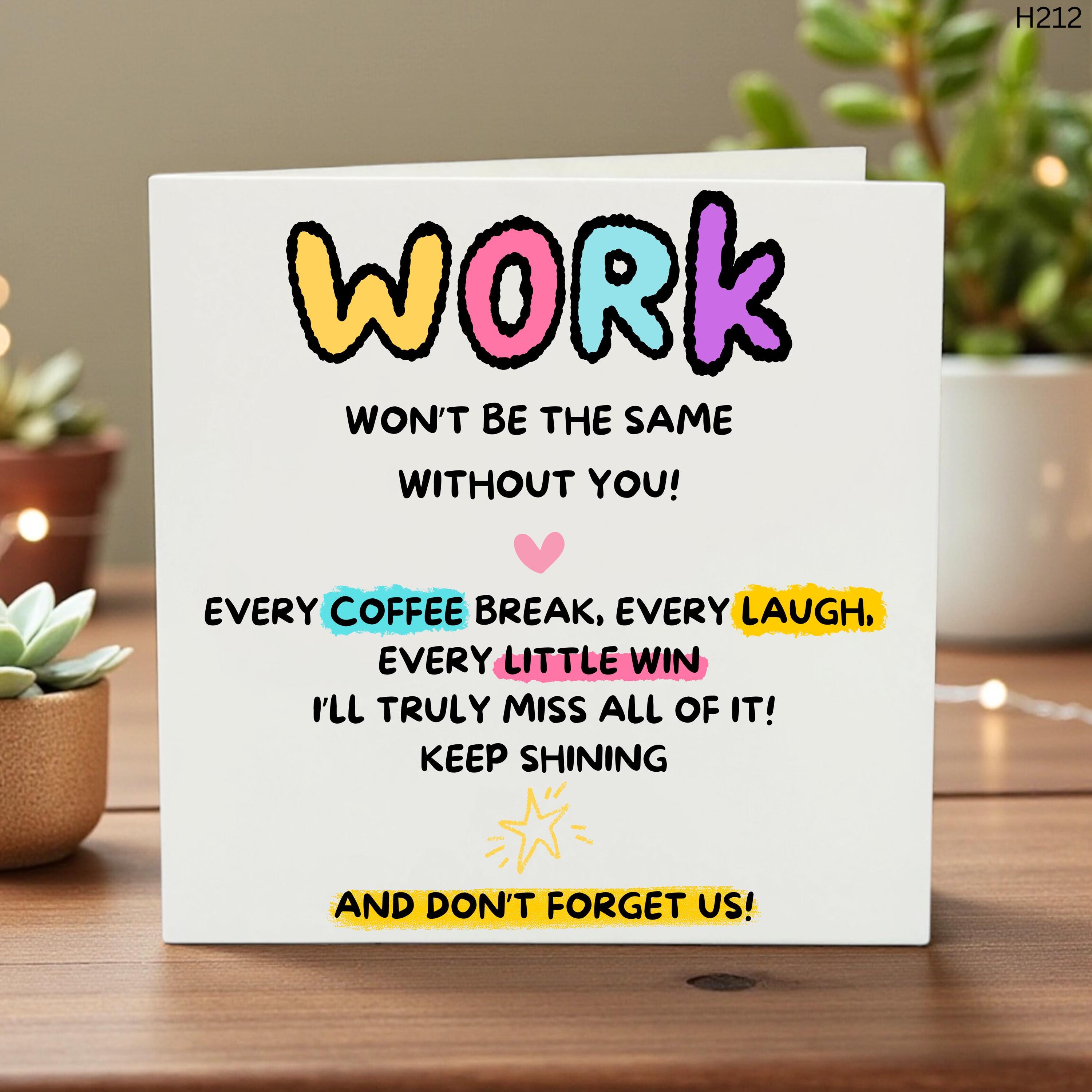 Leaving Work Card, Office Goodbye Card, Work Farewell Card, Coworker Goodbye Gift, Leaving Colleague Card, Funny Work Card