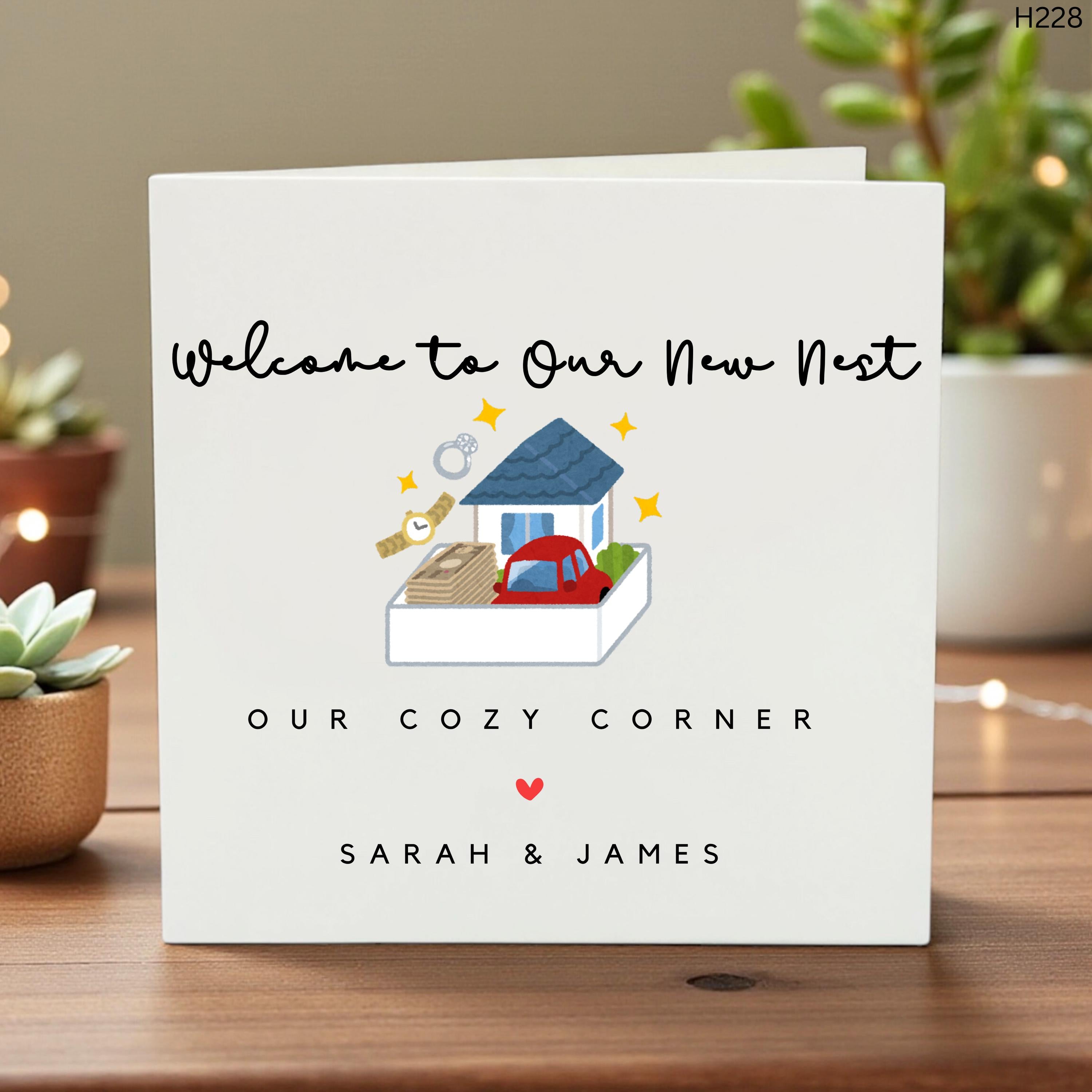 Our First Home Card, Personalised New Home Card, Welcome to Our Nest, Cozy Corner, Housewarming Gift, Couple Home Card