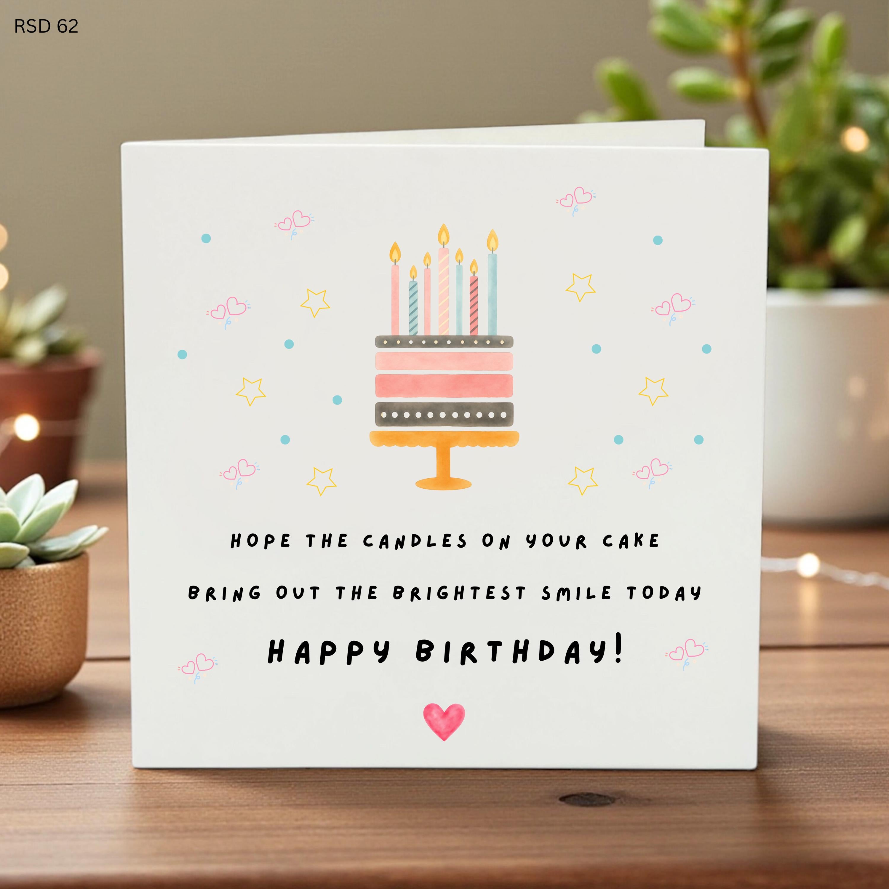 Personalized Birthday Card, Colorful Cake Illustration Greeting, Fun and Heartfelt Wishes, Custom Name Option, Unique Birthday Gift