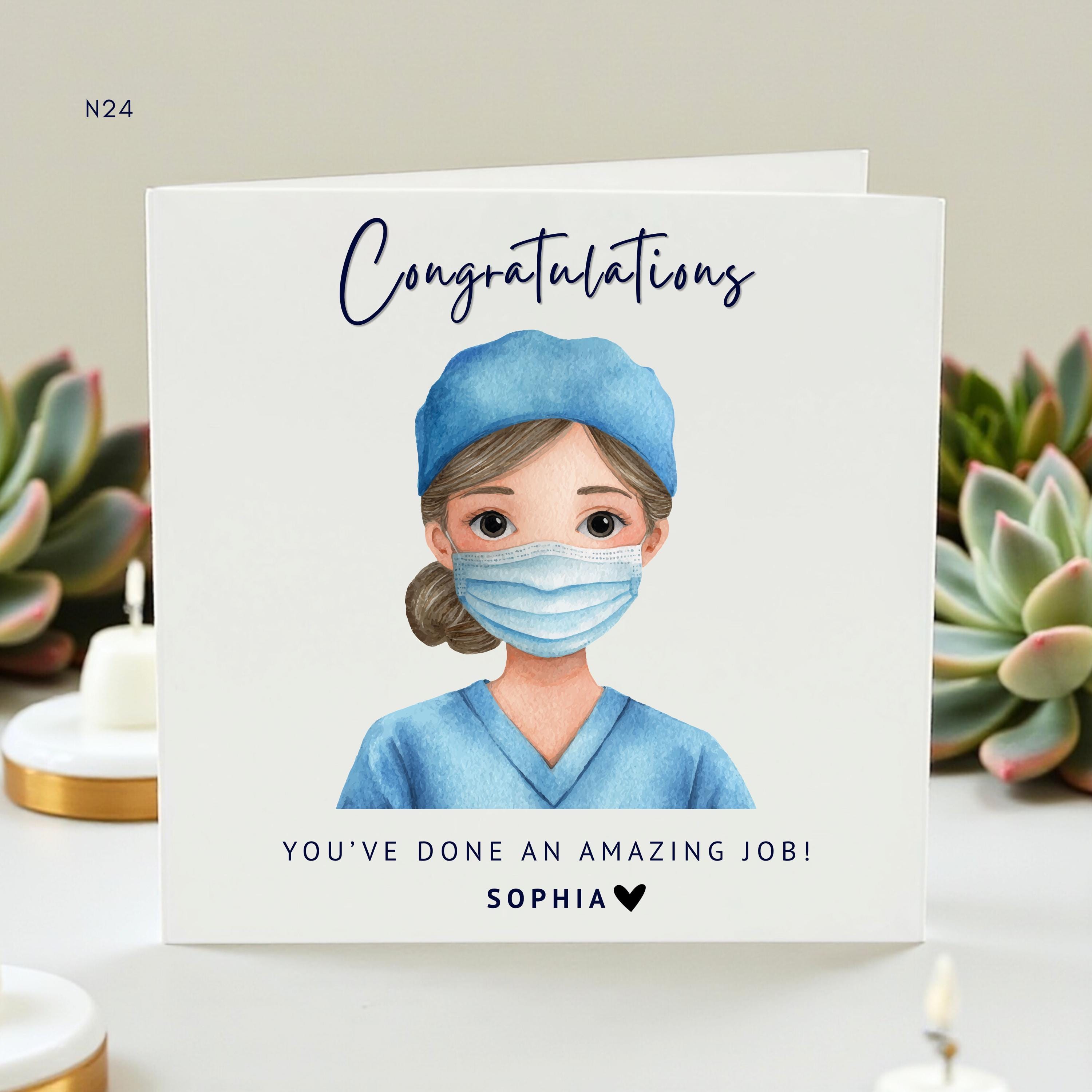 Personalised Surgeon Congratulations Card Custom Name Medical Graduation Card Doctor Nurse Congrats Card Healthcare Gift