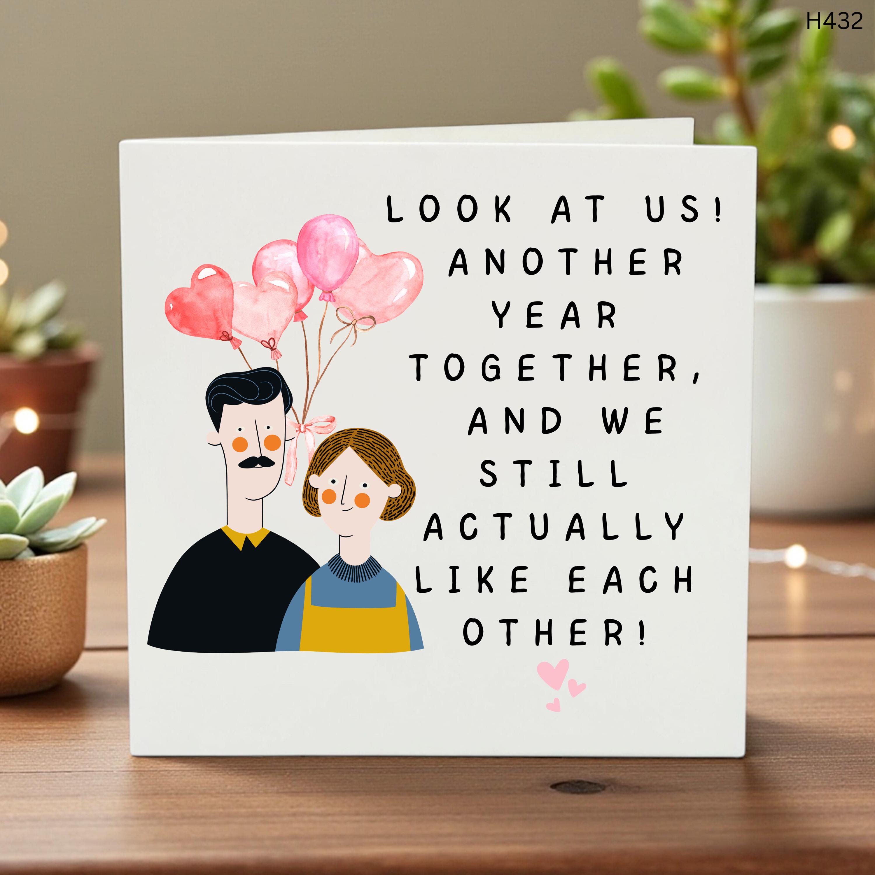 Funny Anniversary Card, Another Year Together Greeting, Cute Couples Love Card, Humorous Relationship Card for Him or Her
