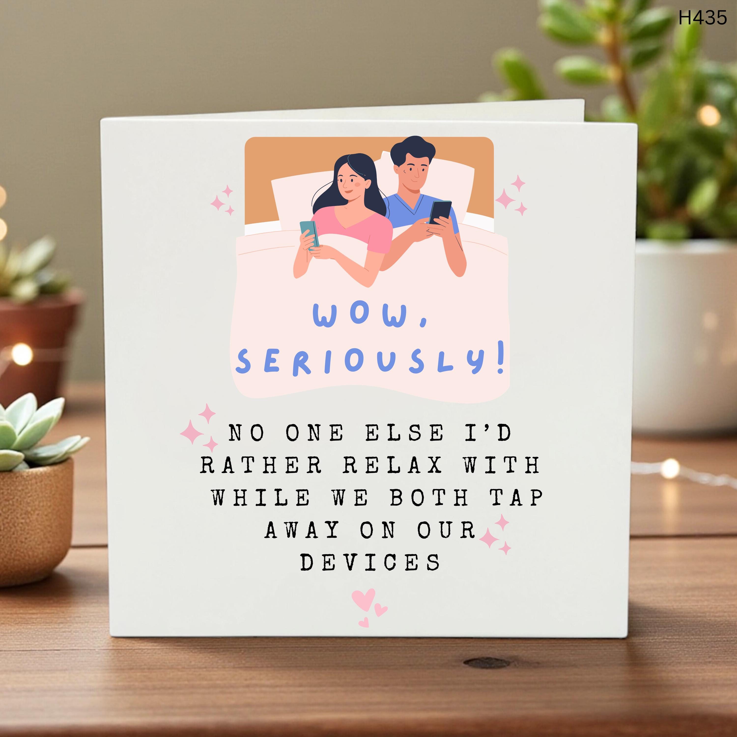 Funny Couples Card, Relaxing Together Love Greeting, Humorous Relationship Card, Cute Couples Anniversary or Love Card - Anniversary