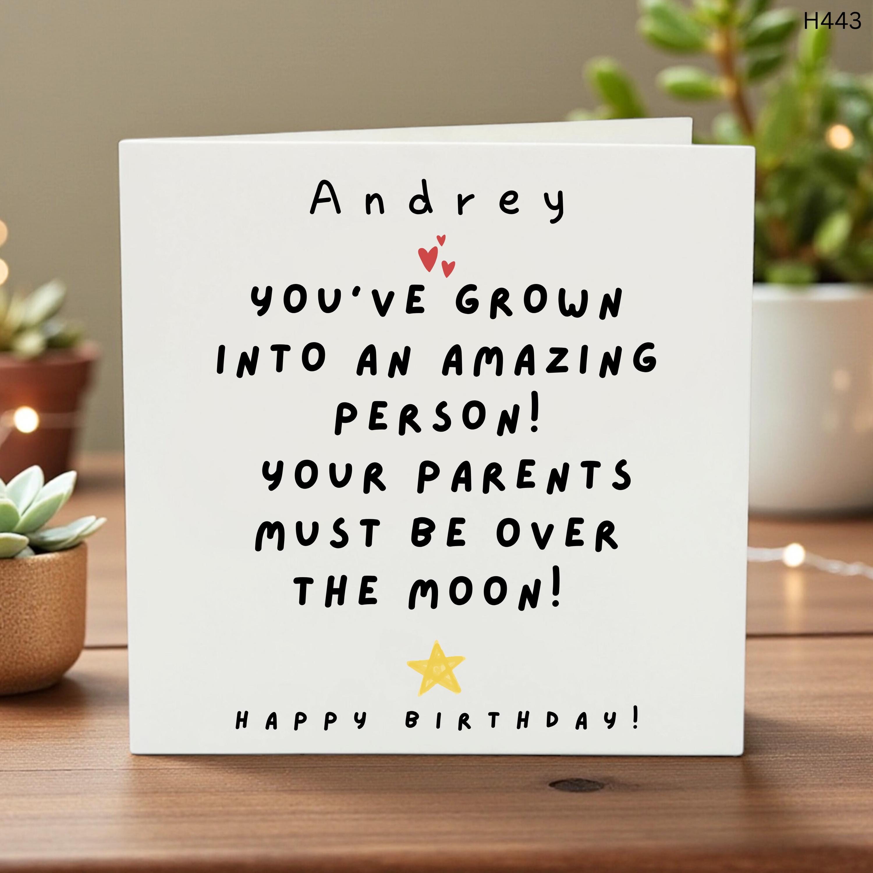 Funny Birthday Card, Over the Moon Greeting, Parents Proud Card, Humorous Growing Up Card, Kids Birthday Card for Parents - Birthday Card