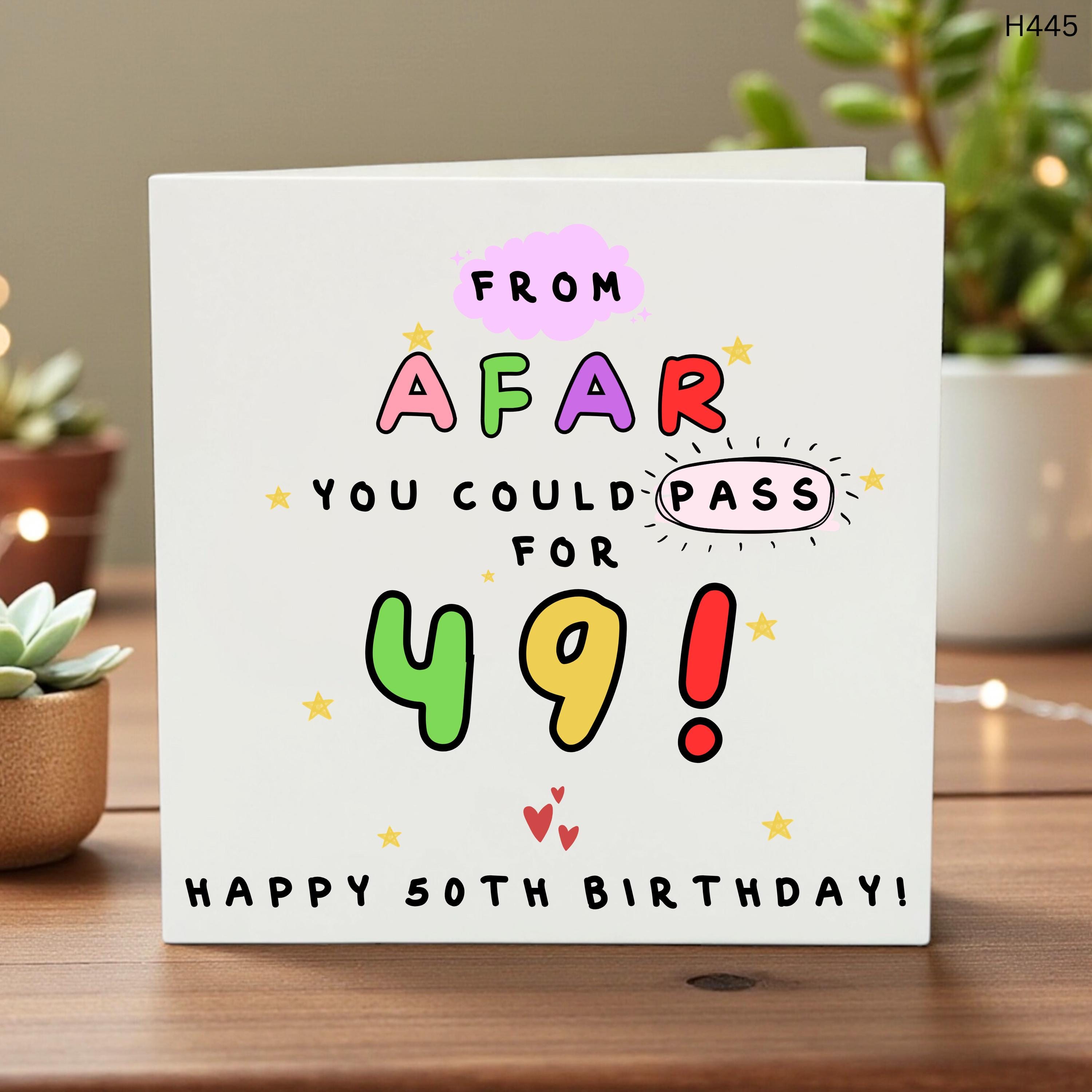 Funny 50th Birthday Card, Humorous Age Card for Men or Women, Quirky Adult Milestone Greeting, Personalized Birthday Gift - Funny 50 Bday