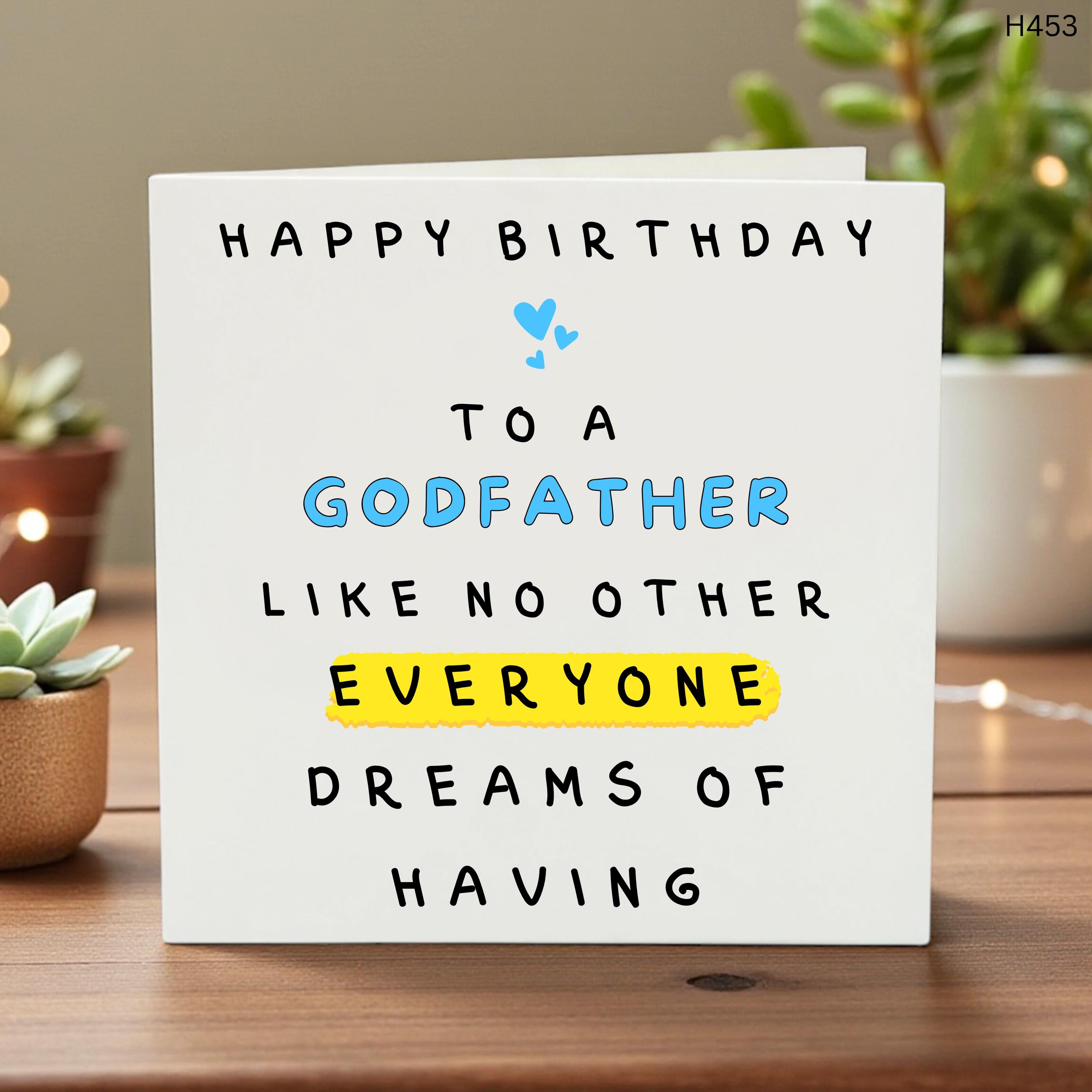Birthday Card for Godfather, Unique Godfather Greeting, Personalized Funny Birthday Card, Heartfelt Family Card, Custom Gift -