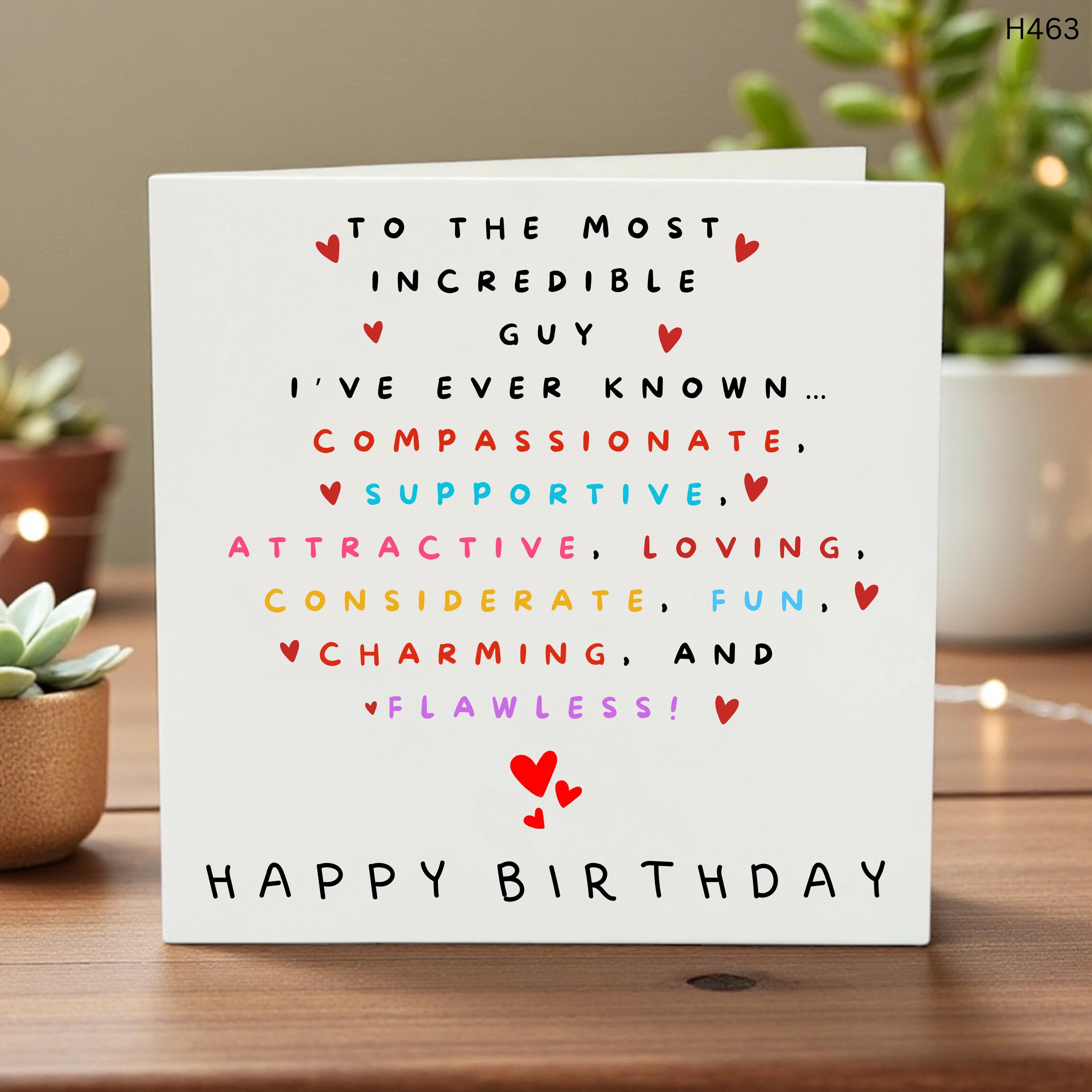 Funny Birthday Card for Him, Compliment Card for Boyfriend, Husband, Male Friend, Unique Funny Birthday Greeting, Guy Card 6x6