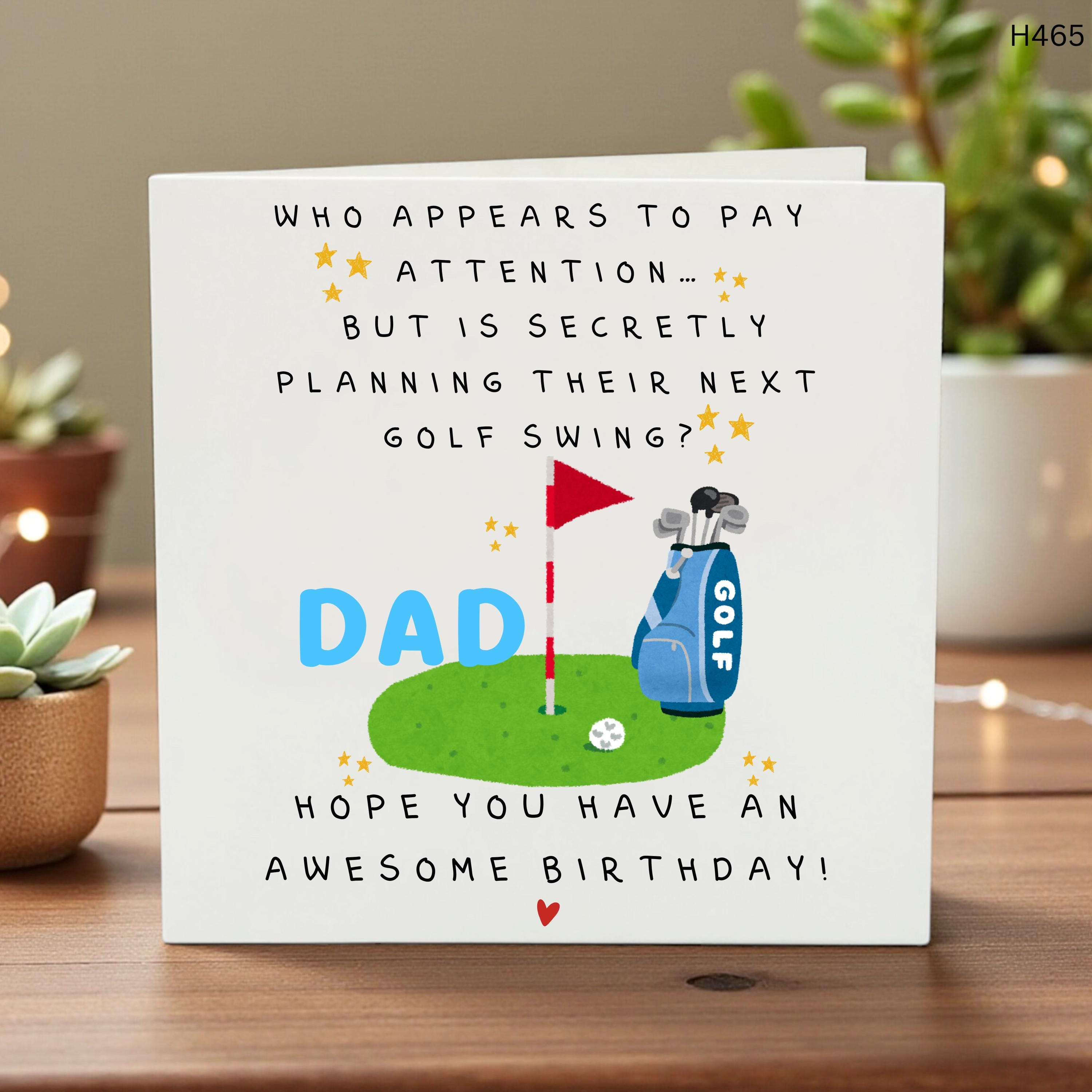 Funny Birthday Card for Dad, Golf Lover Card, Father Birthday Greeting, Male Gift, Sporty Dad, Humorous Golf Card, Unique Dad Card