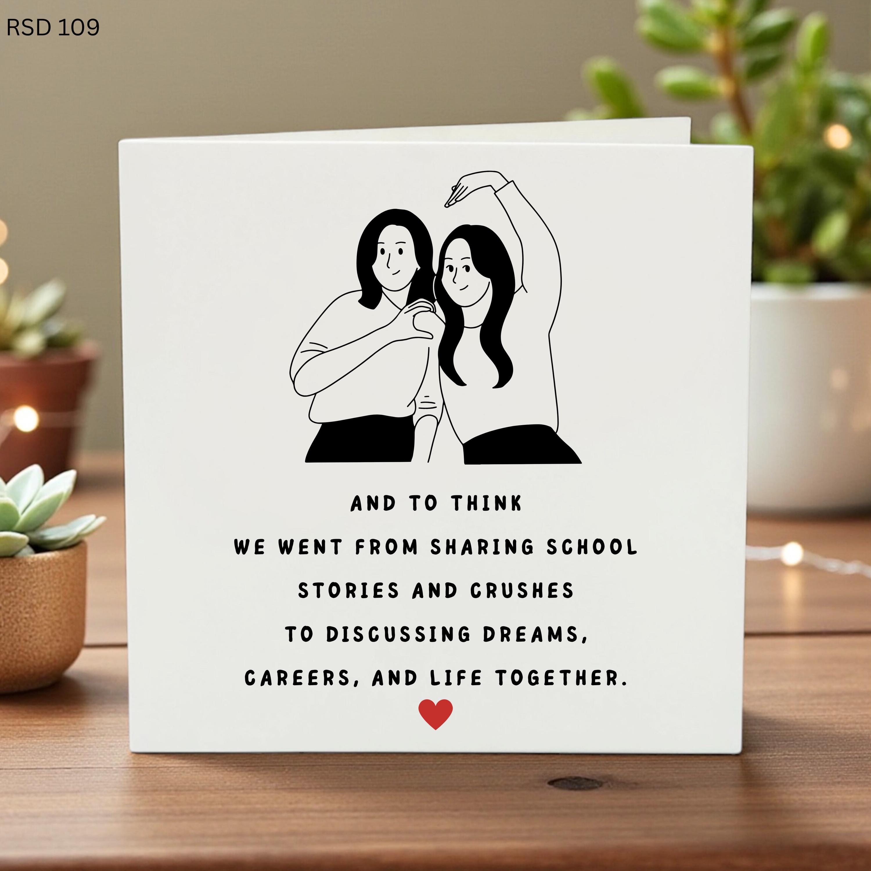 Best Friend Birthday Card, Childhood Friend Appreciation Gift, Long Distance Bestie Card, School Friends to Adulthood, Soul Sister Greeting