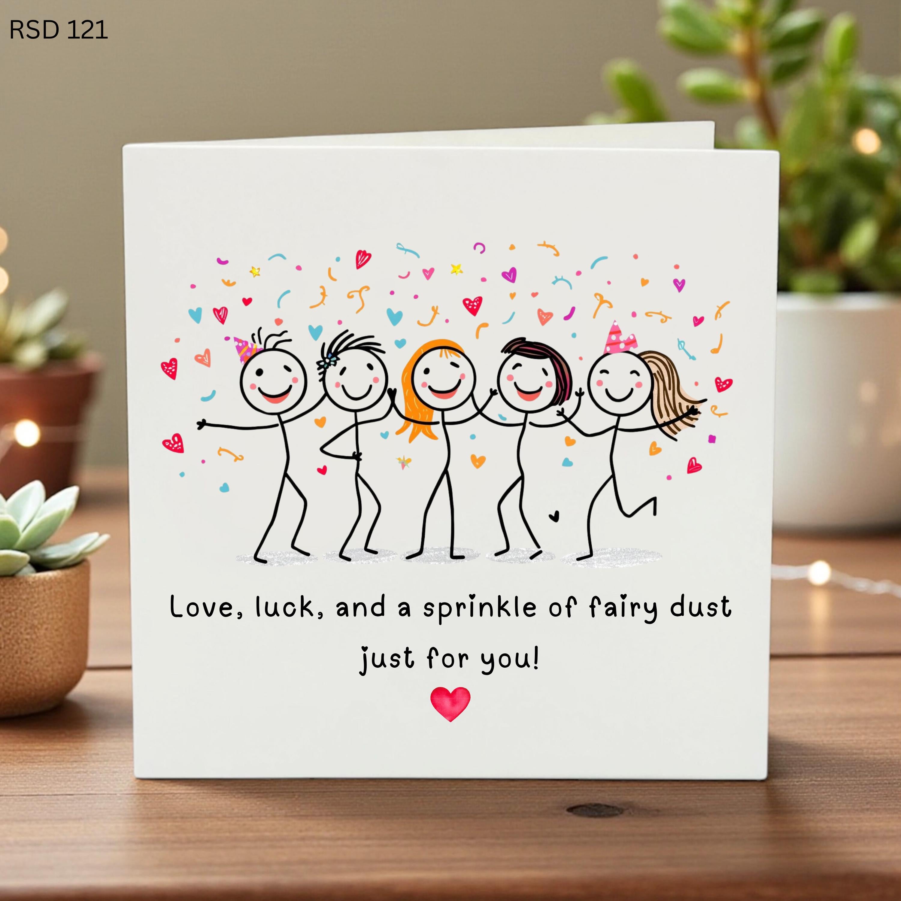 Good Luck Greeting Card Fairy Dust Whimsical Illustration Support Note New Job Gift