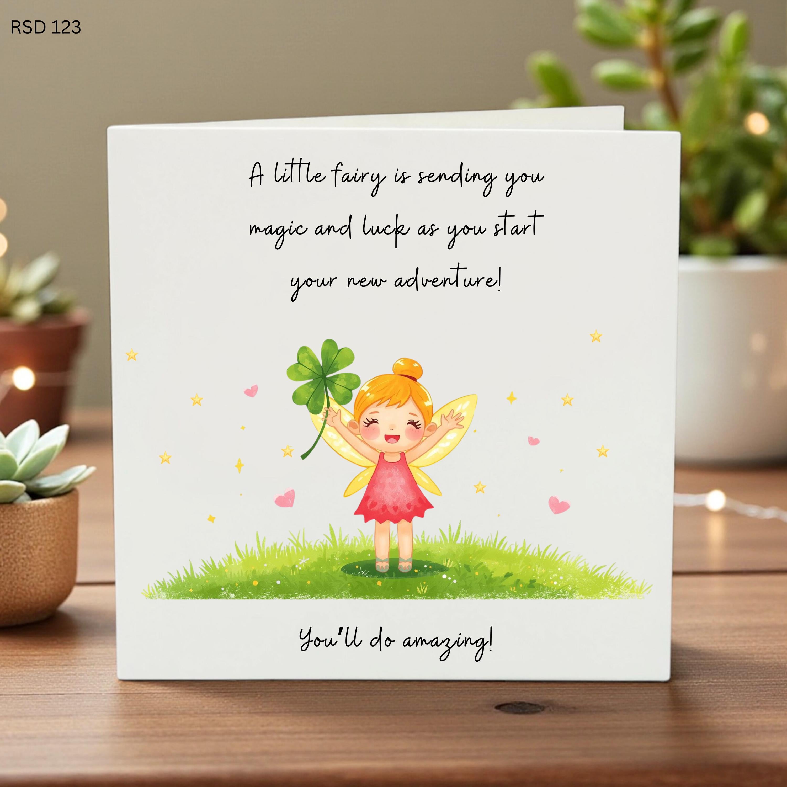 Encouragement Keepsake Four Leaf Clover Design Magical Thinking Of You Paper Goods