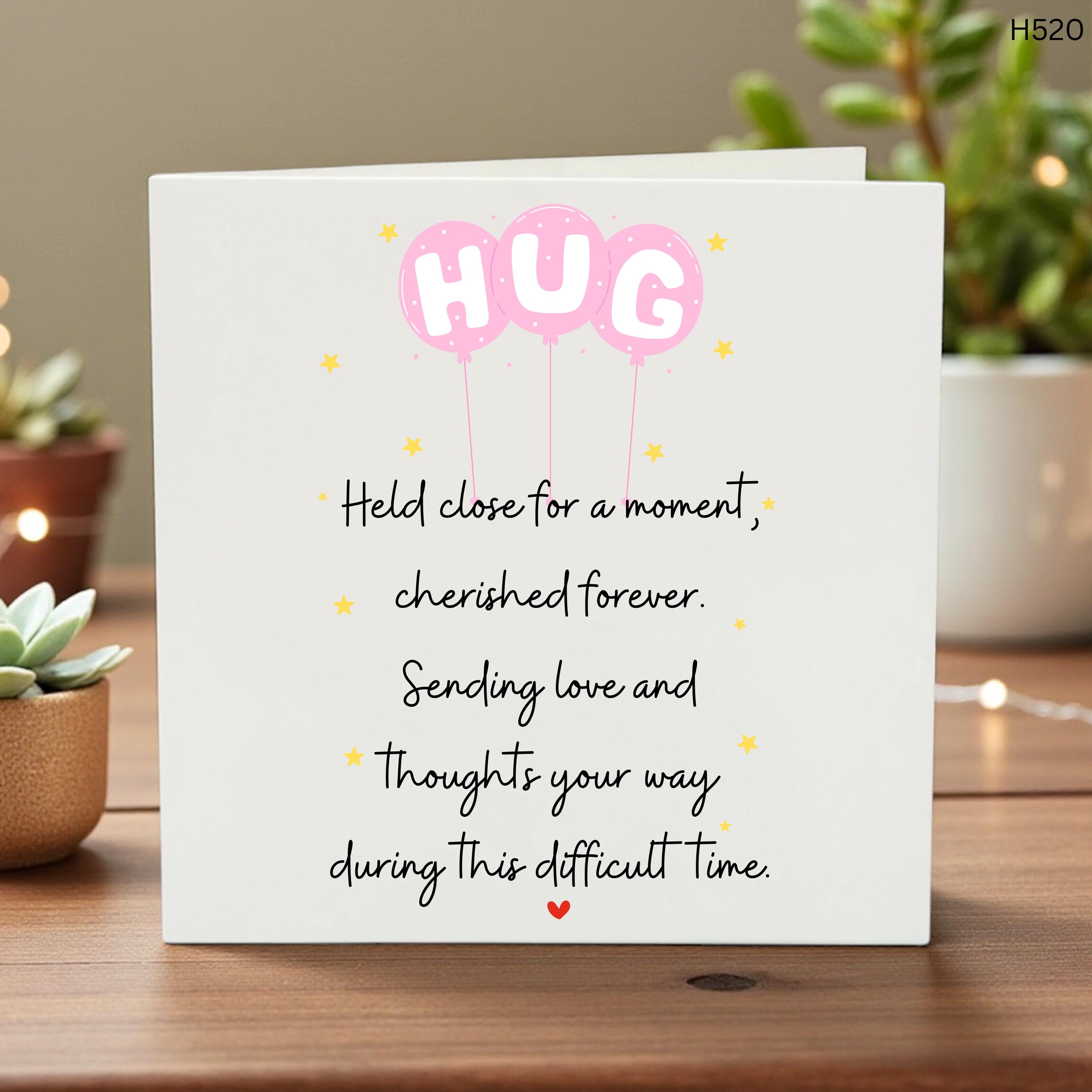Baby Loss Sympathy Card - Infant Loss Grief Support, Miscarriage Encouragement Gift, Cherished Forever Memory Card, Bereavement Hug Greeting