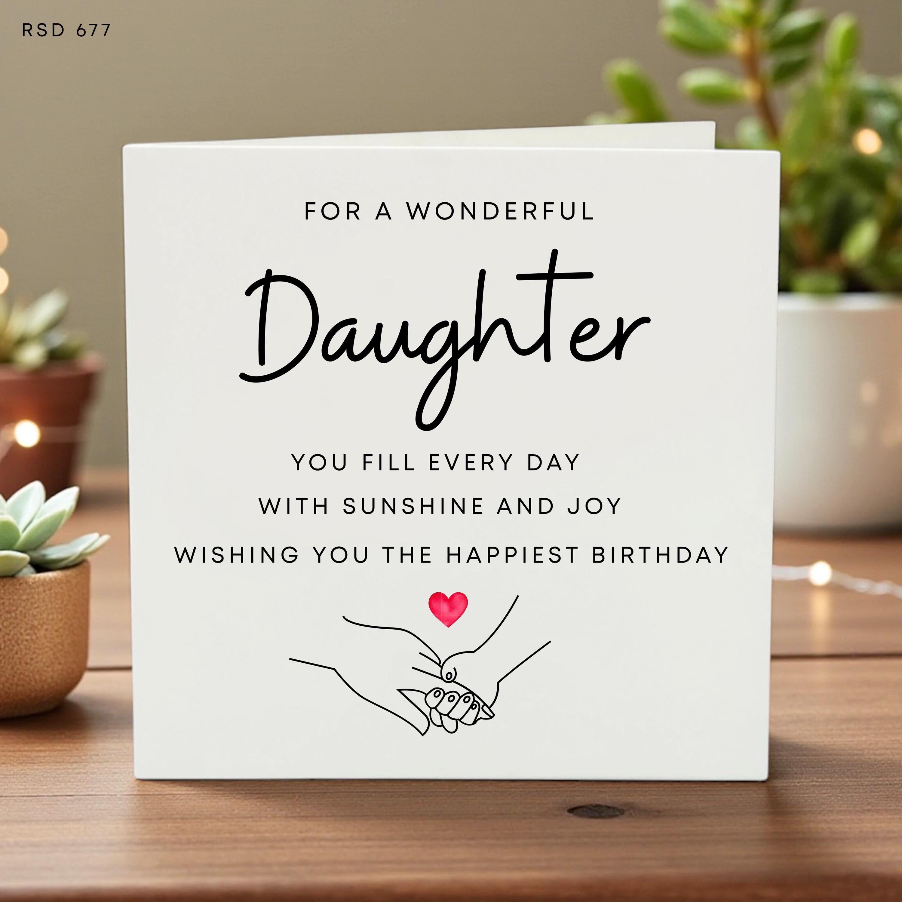 Birthday Card for Daughter, Personalized Greeting Card, Cute Keepsake for Kids, Custom Name, Special Daughter Gift