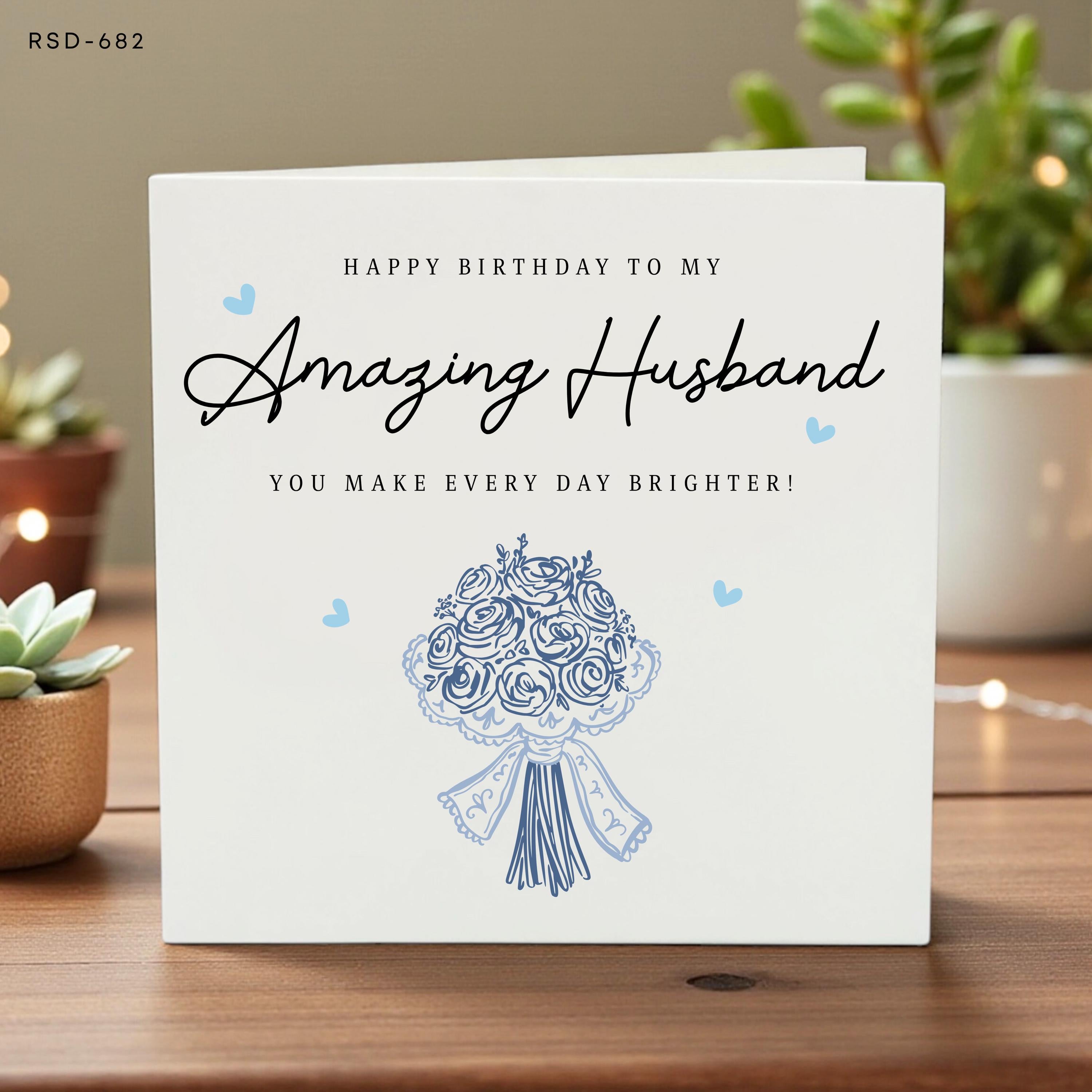 Birthday Card for Husband, Personalized Greeting Card, Custom Name, Anniversary or Special Day, Romantic Keepsake Gift