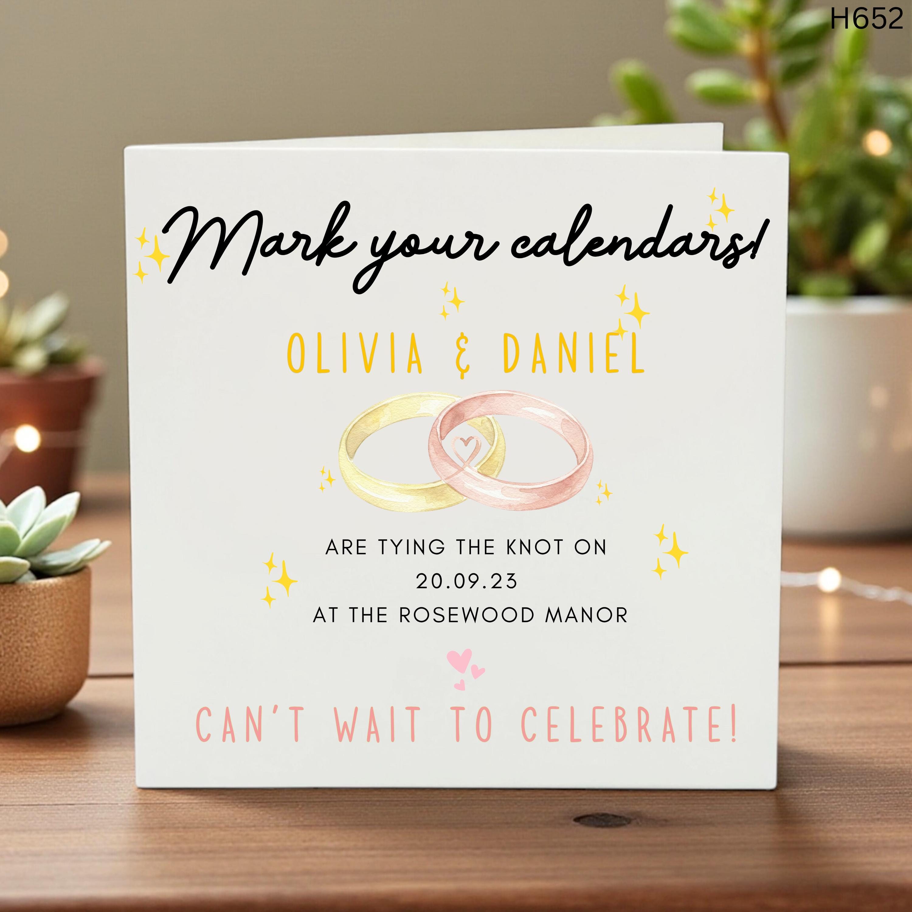 Personalized Save the Date Card, Wedding Announcement, Minimalist Wedding Invite, Custom Wedding Date, Tying The Knot, Wedding Keepsake