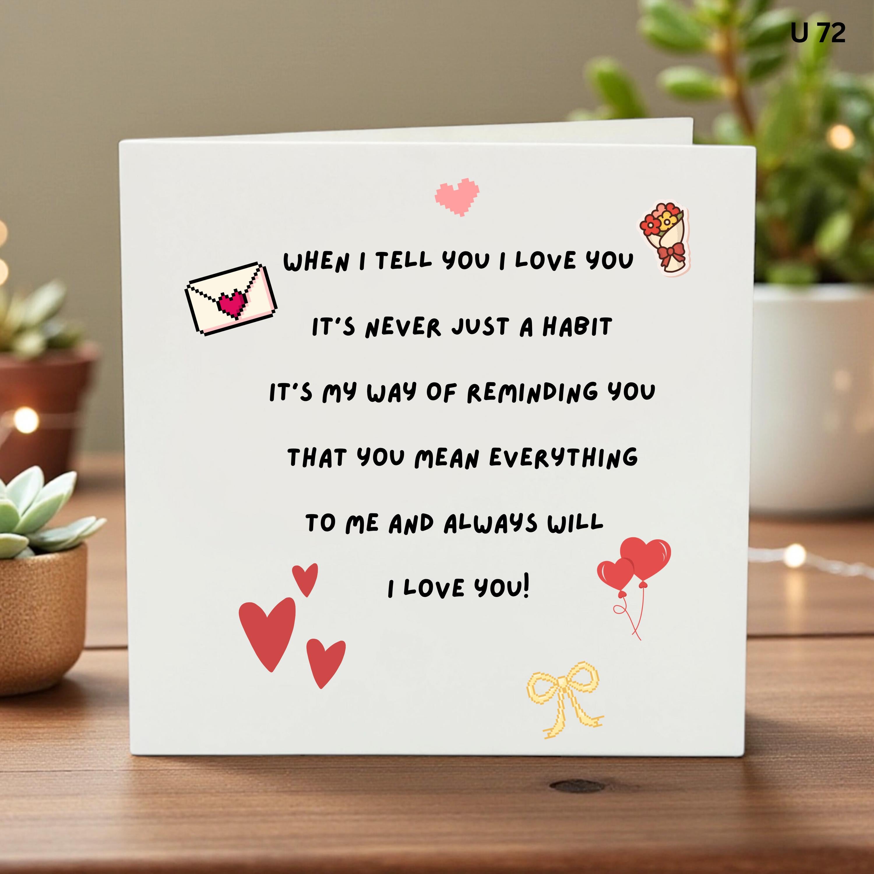 Romantic Love Card for Partner, Anniversary Card, Valentine’s Day Card, I Love You Card,Relationship Keepsake,Thoughtful Note for Him or Her