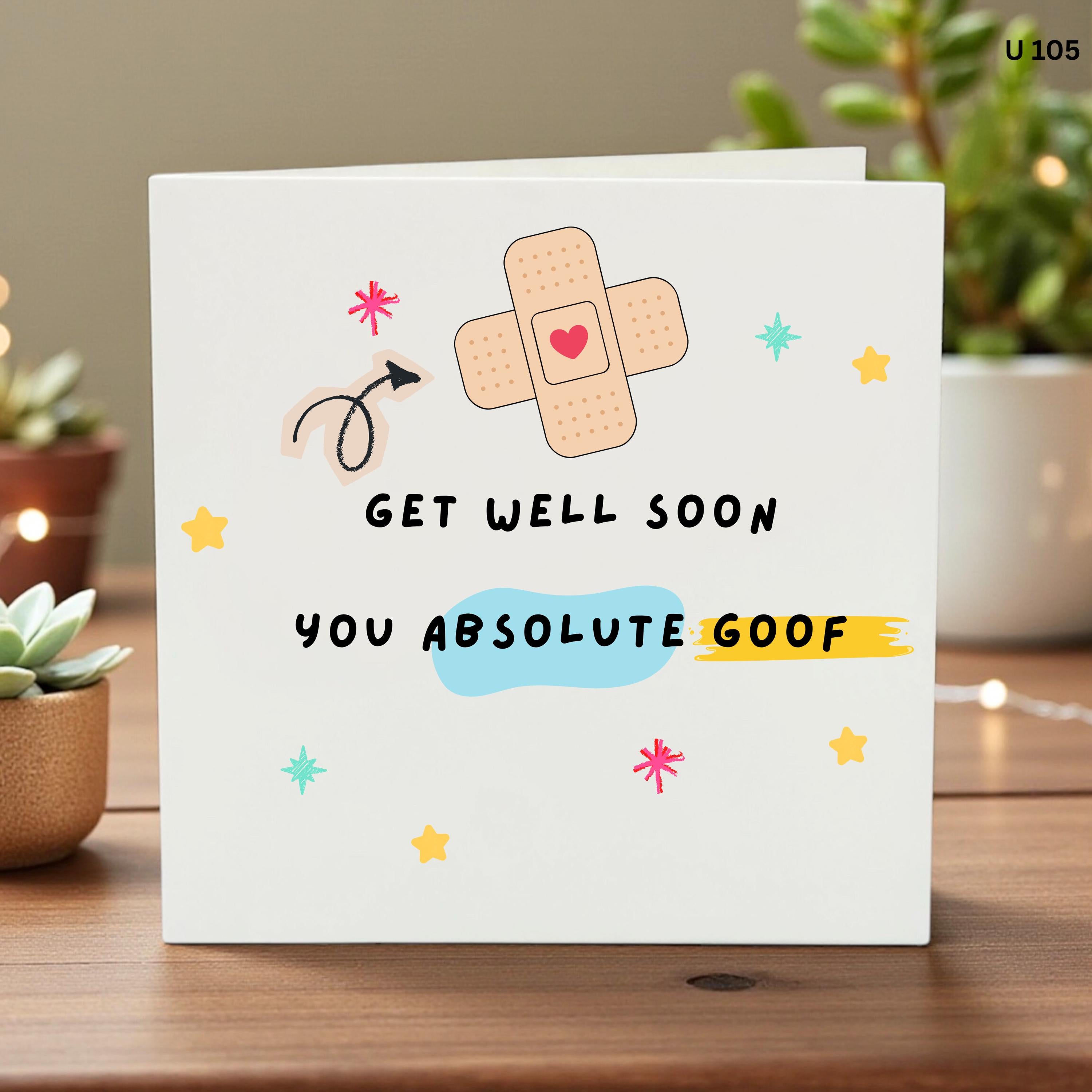 Funny Get Well Soon Card, Cute Healing Card, Get Well Gift for Friend, Recovery Note, Humorous Feel Better Card, Cheerful Patient Greeting