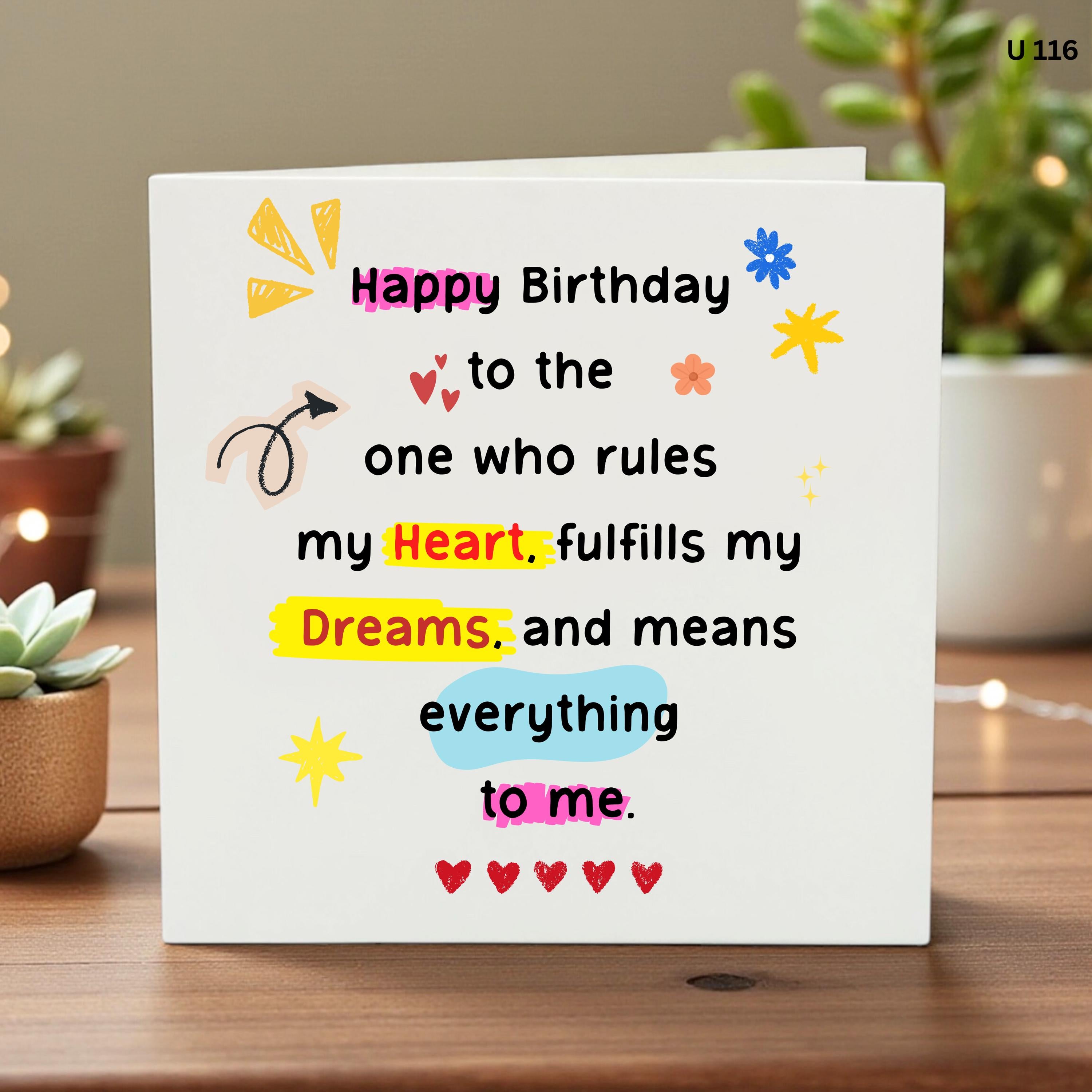 Romantic Birthday Card, Birthday Card For Partner, Love Greeting Card, Birthday Card For Husband, Birthday Card For Wife, Sentimental Love