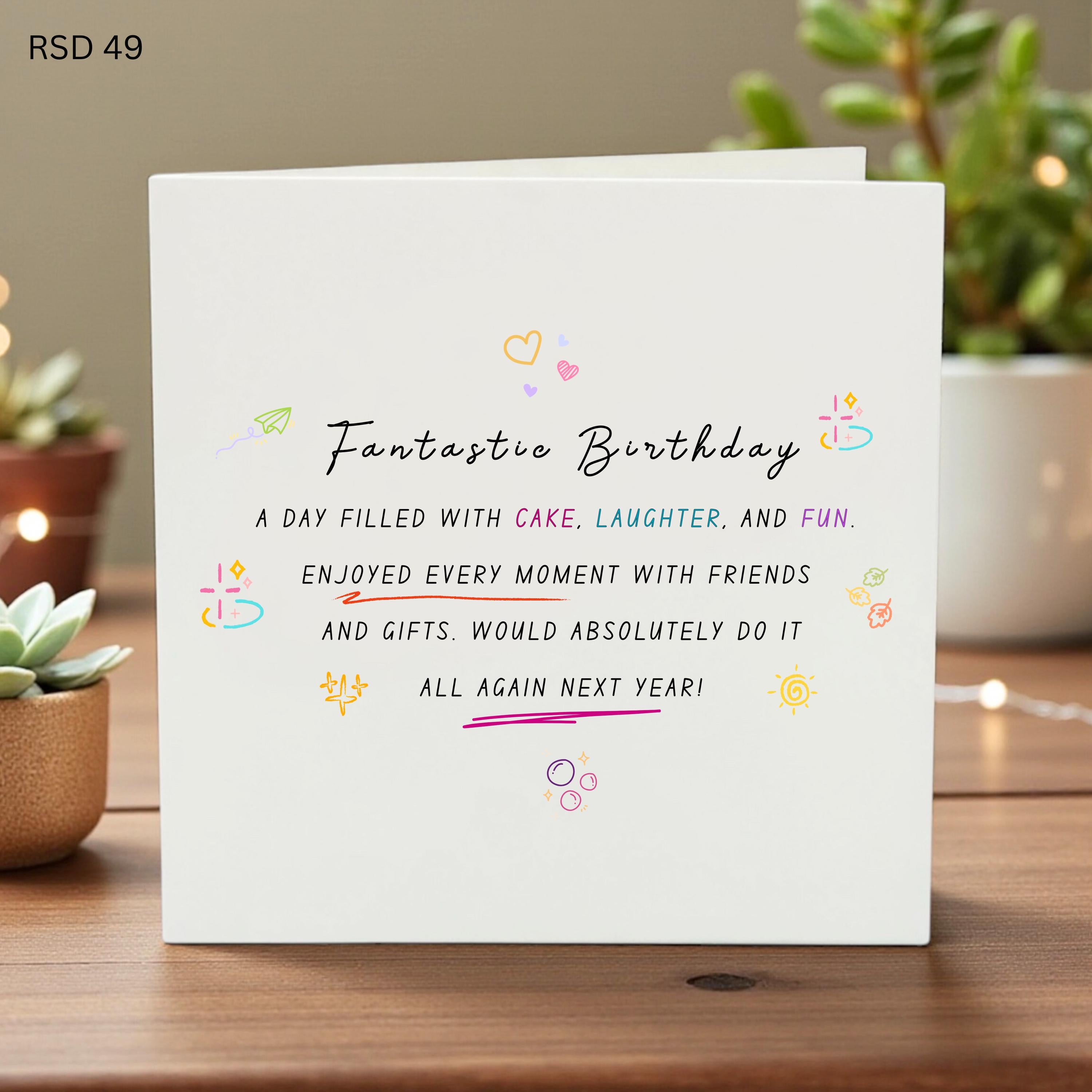 Fantastic Birthday Card Personalized, Heartfelt Birthday Poem Card for Her, Custom Greeting Card for Friend, Special Birthday Wishes for Him