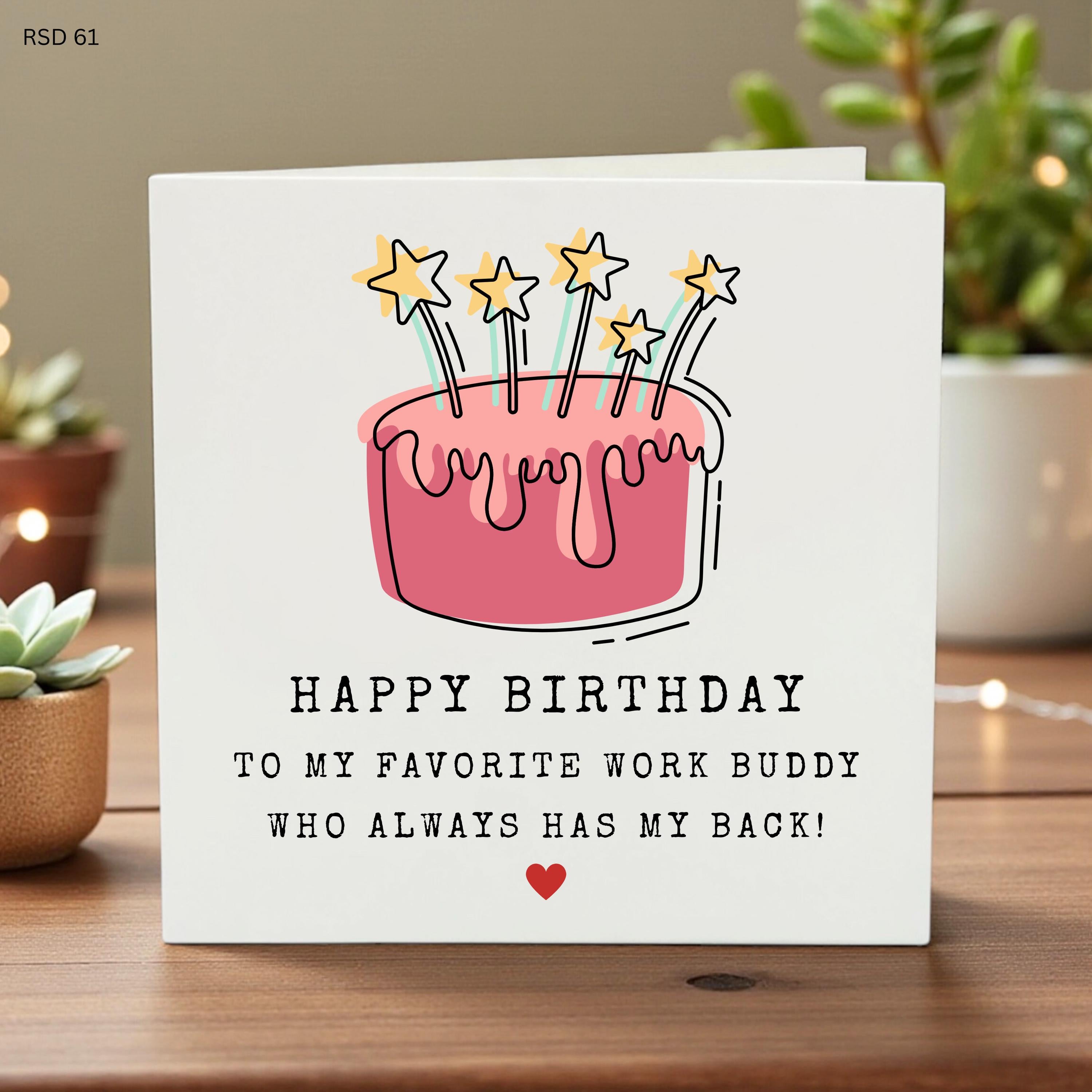 Personalized Birthday Card for Work Buddy, Funny and Heartfelt Office Greeting, Appreciation Card for Colleague, Custom Name Gift