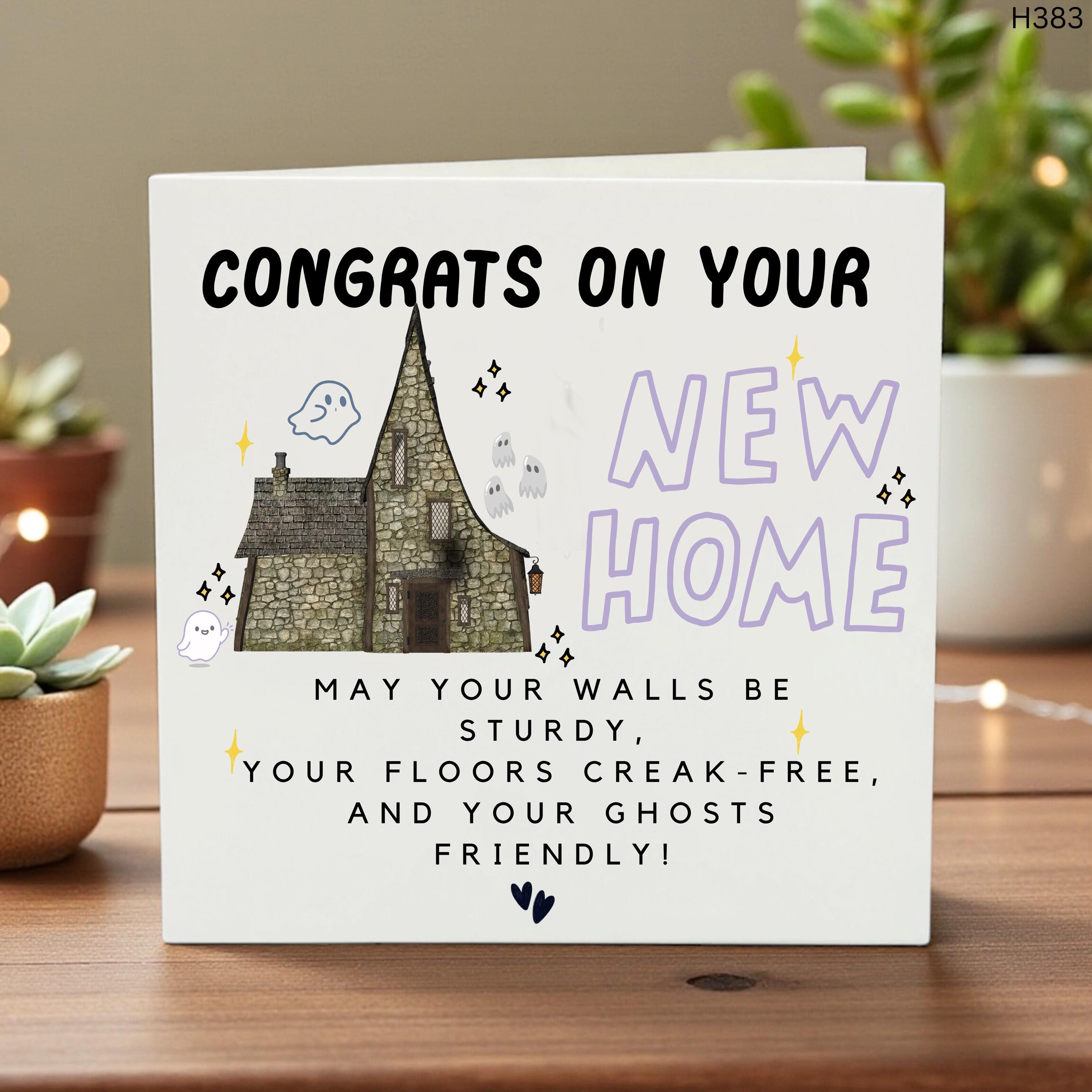 Funny Ghost New Home Card | Sarcastic Housewarming Card for First Time Homeowners | Spooky New House Congratulations Card 6x6