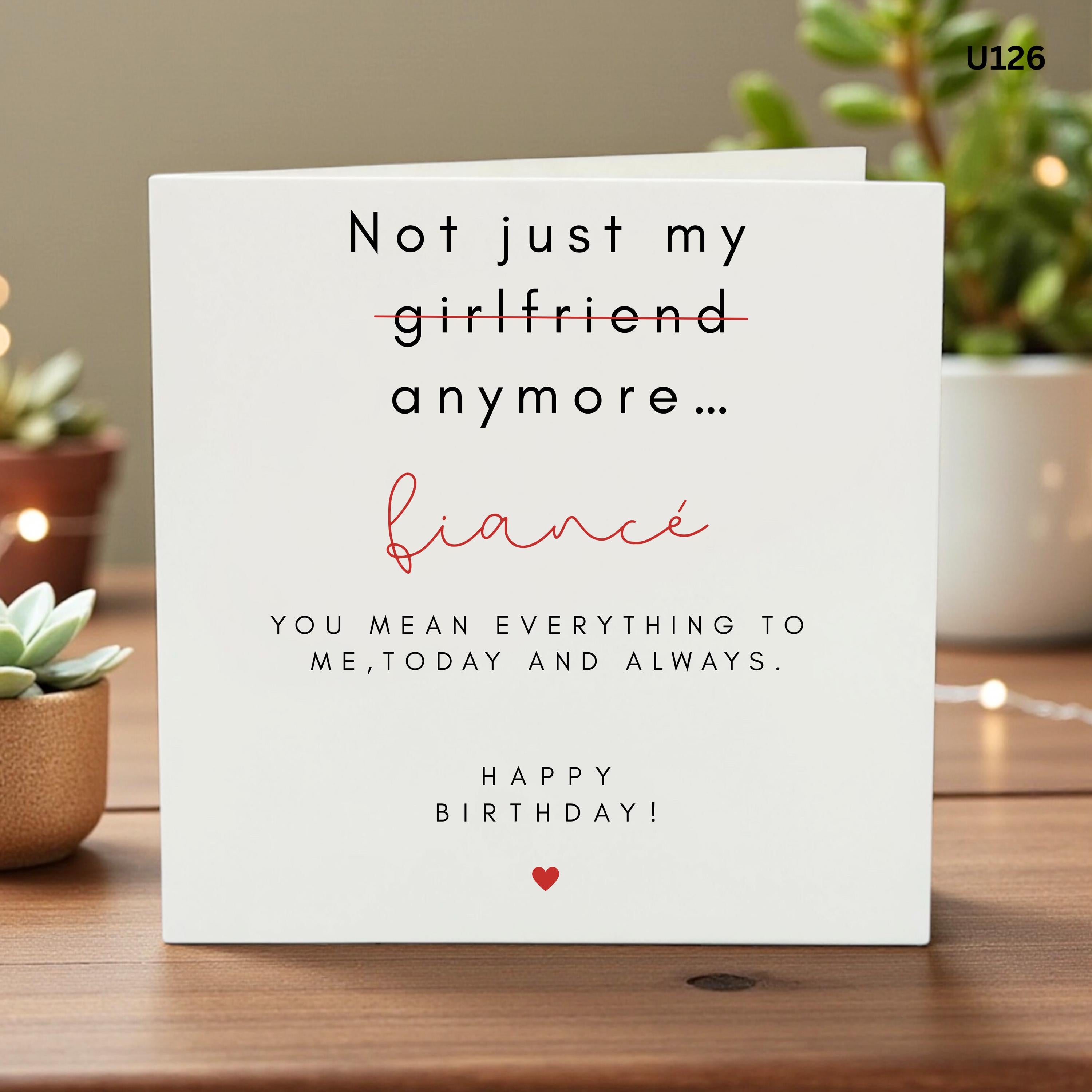Fiance Birthday Card, Engagement Birthday Card, Not Just My Girlfriend Anymore Card, Funny Romantic Card, Unique Birthday Gift, Future Wife
