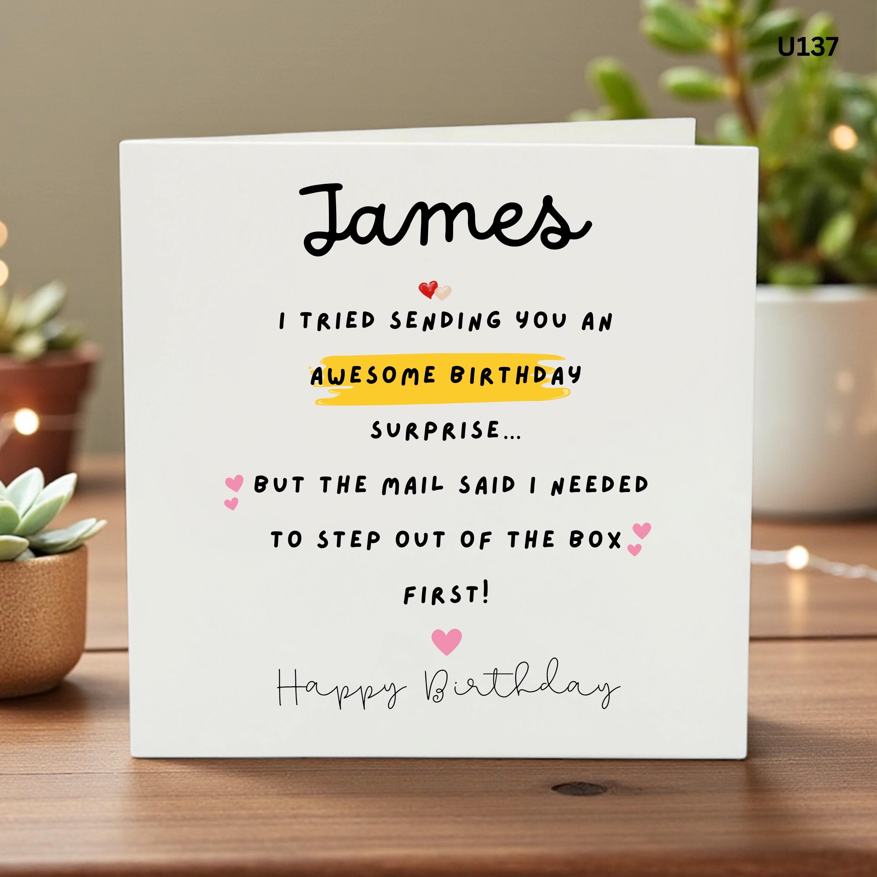 Personalized Birthday Card, Funny Custom Name Card, Birthday Surprise Card, Custom Greeting Card, Funny Birthday Gift, Unique Birthday Card