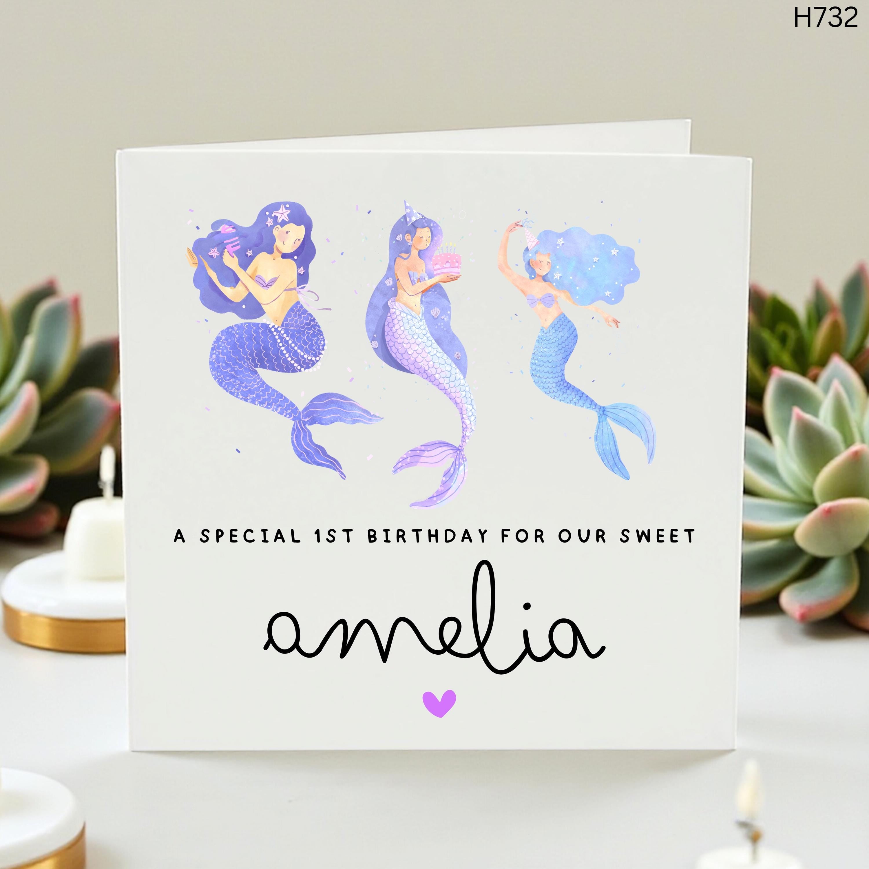 Adorable Seahorse Birthday Card with Party Hats-Cute Underwater Animal Greeting,Fun Whimsical Happy Birthday Card for All Ages,Birthday card