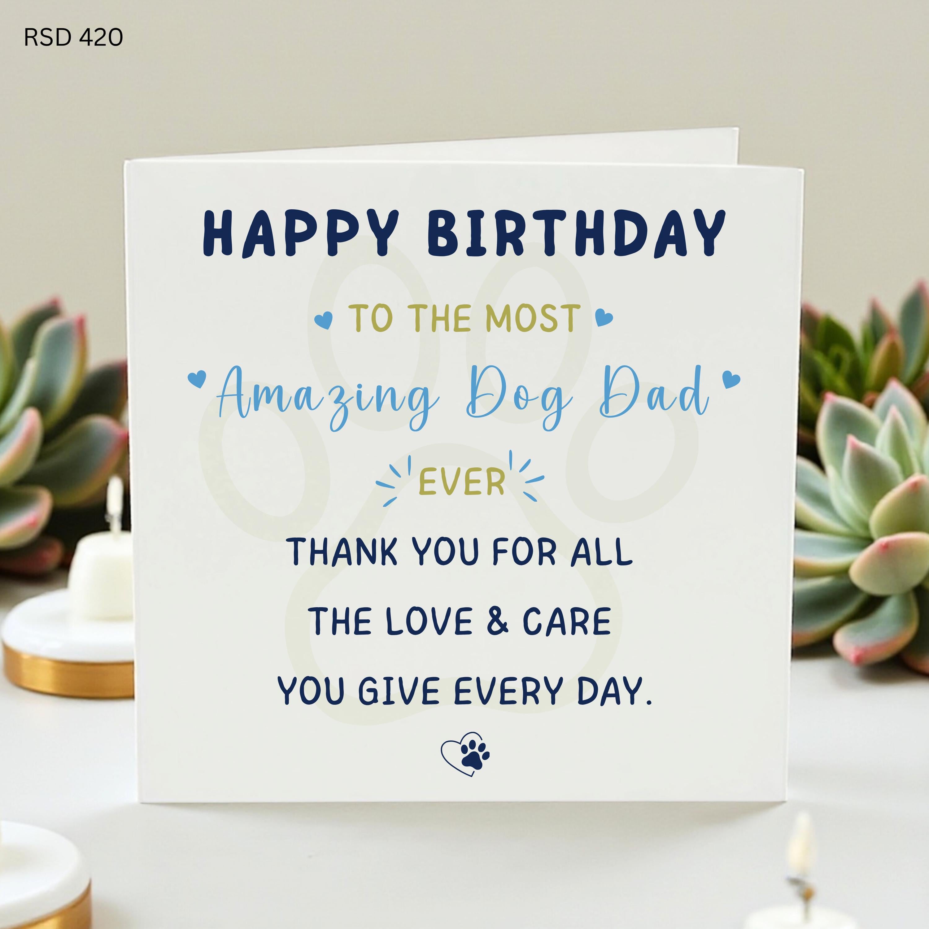 Personalized Dog Dad Birthday Card, Custom Dog Owner Gift, Birthday Card For Him, Dog Lover Gift, Funny Dog Dad, Gift For Dad, Best Dog Dad