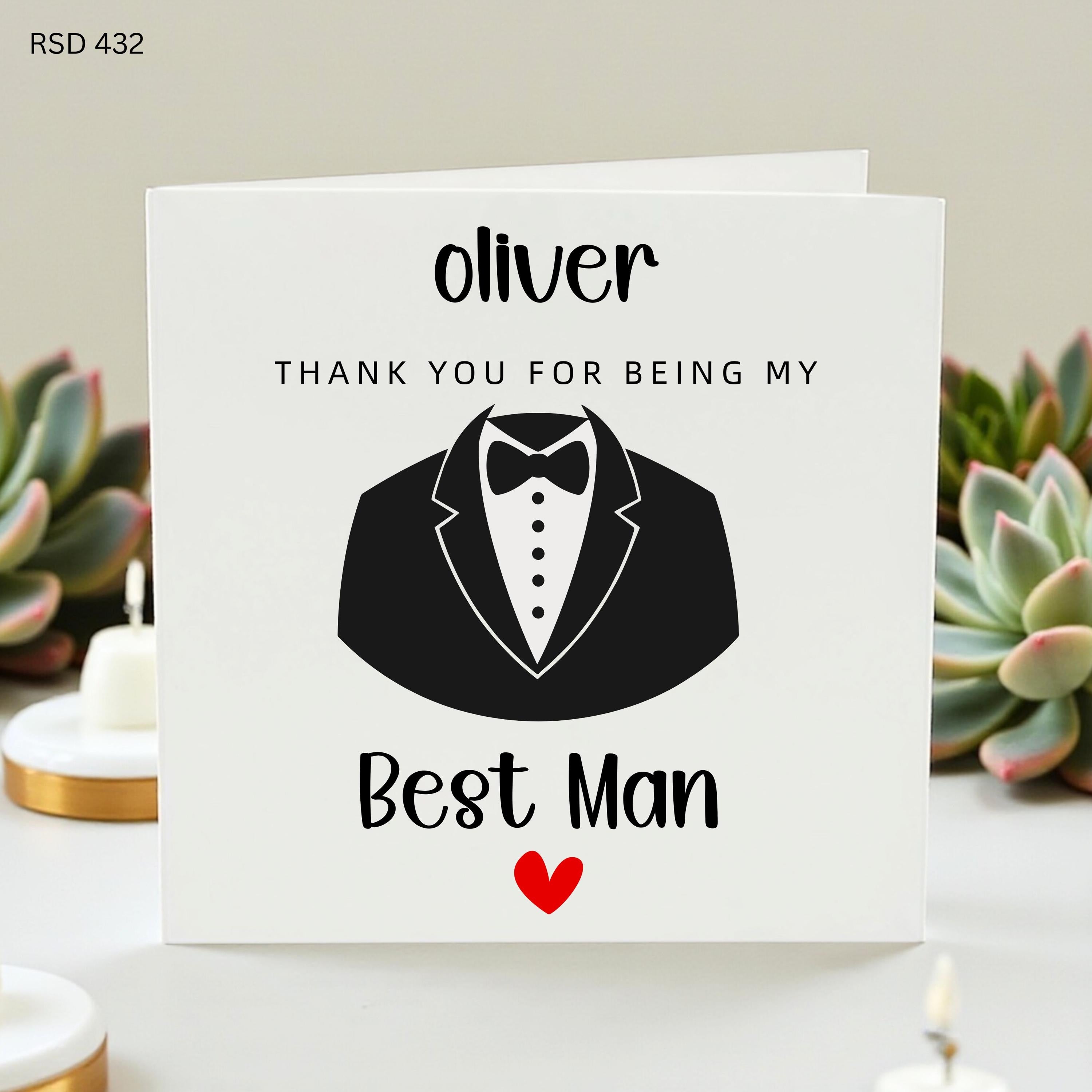 Thank You Best Man Card - Personalised Best Man Card - Wedding Cards - 6x6
