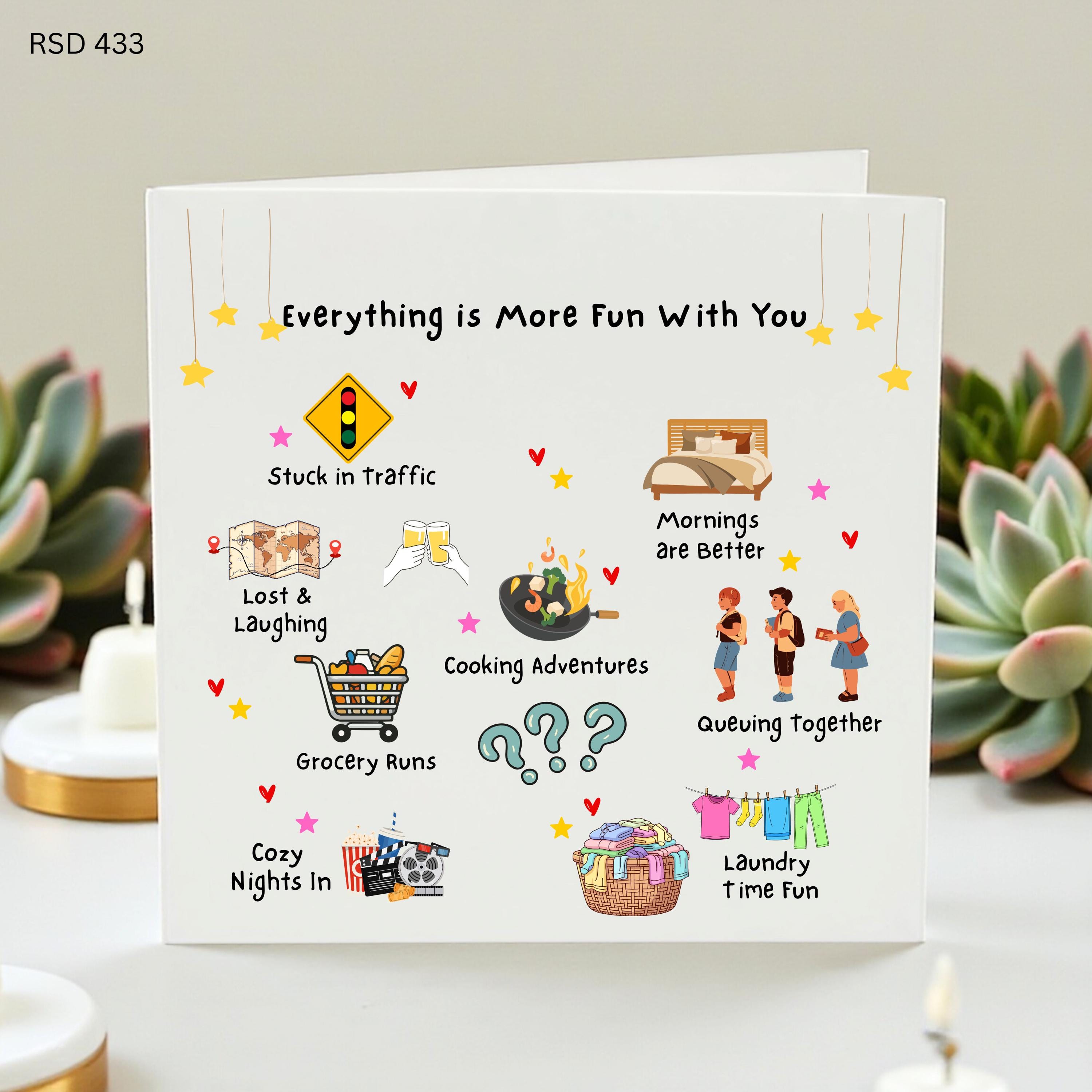 Funny Anniversary Card for Couples, Cute Date Night Card, Romantic Card for Boyfriend Girlfriend, Anniversary Gift for Partner,Love Greeting