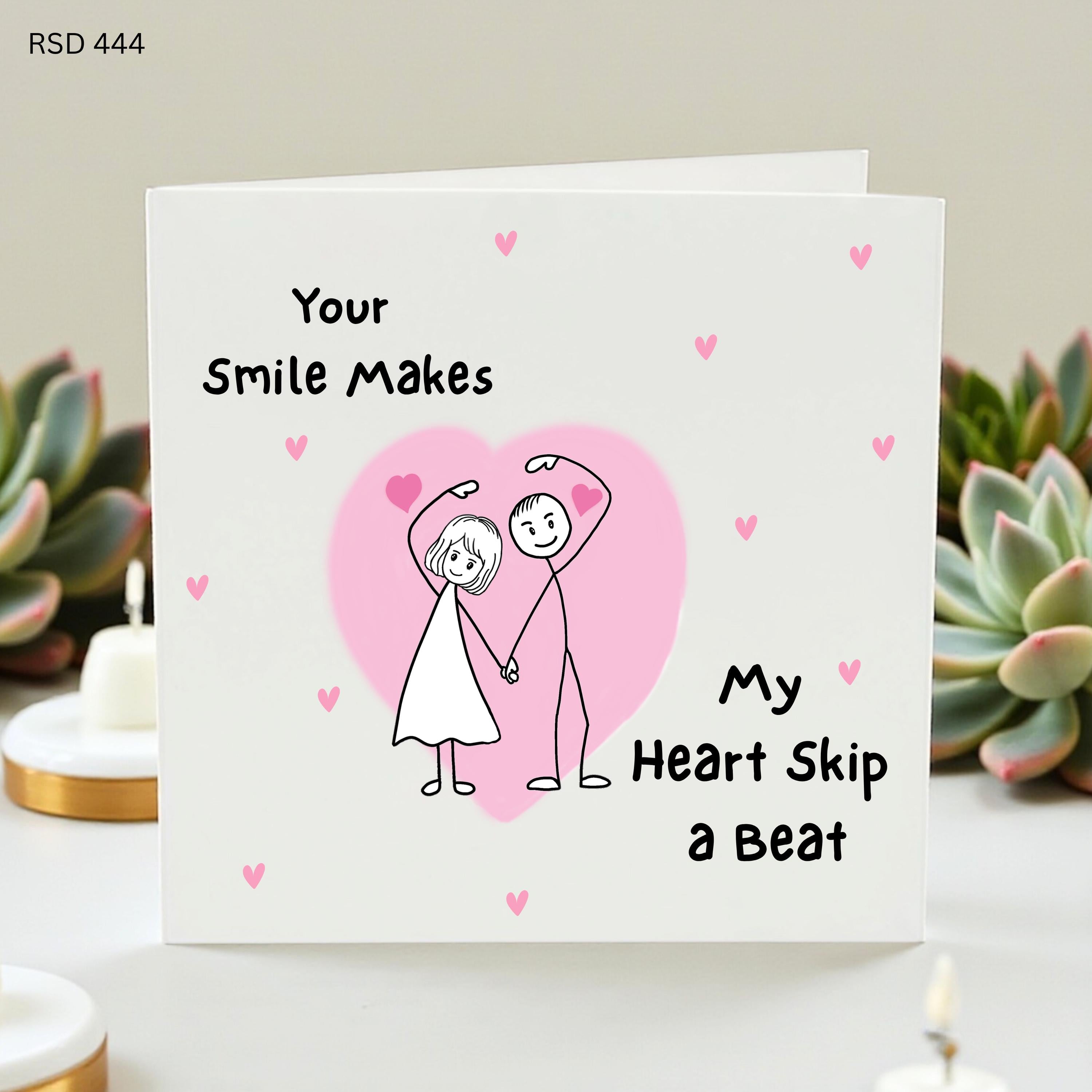 Romantic Love Card, Cute Anniversary Card for Him Her, Sweet Greeting Card, Card for Partner, Love Note for Boyfriend Girlfriend