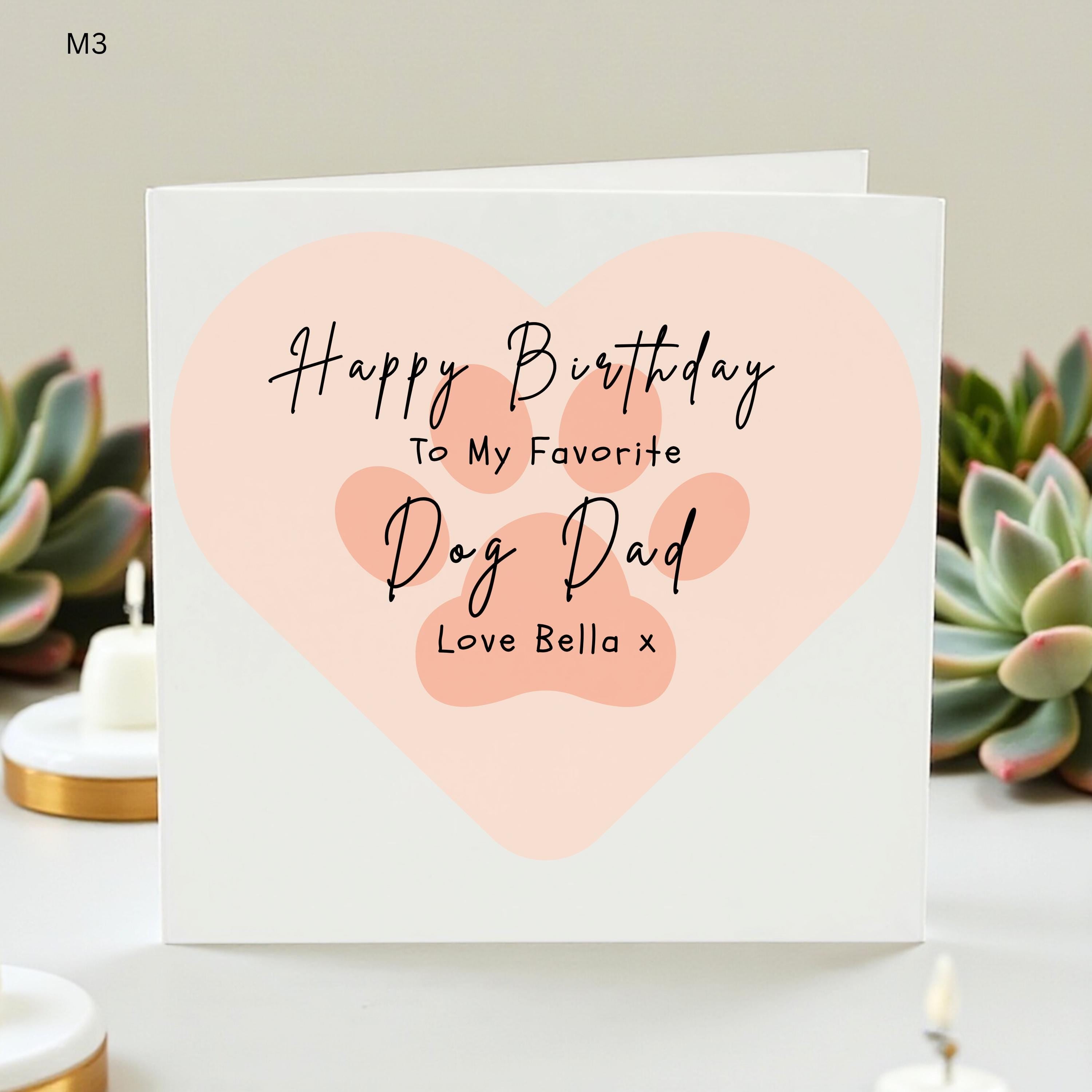 Personalized Dog Dad Birthday Card: From the Dog, Pet Lover Gift